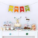 FESTIKO Half Birthday Party Decoration (It's My 1/2 Birthday Multi Color Banner) for 6 Months gallery image