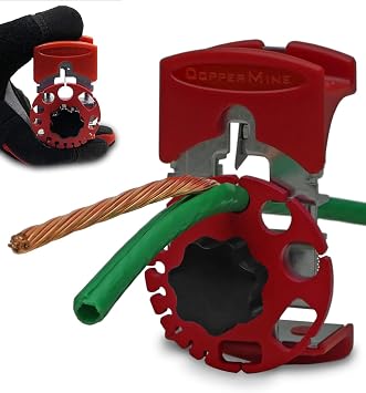 CopperMine Handheld Copper Wire Stripper Portable Manual Wire Stripping Machine for Scrap Wire Recycling Adjustable Cable Stripper Tool for 24 AWG to 10 AWG Copper Wire