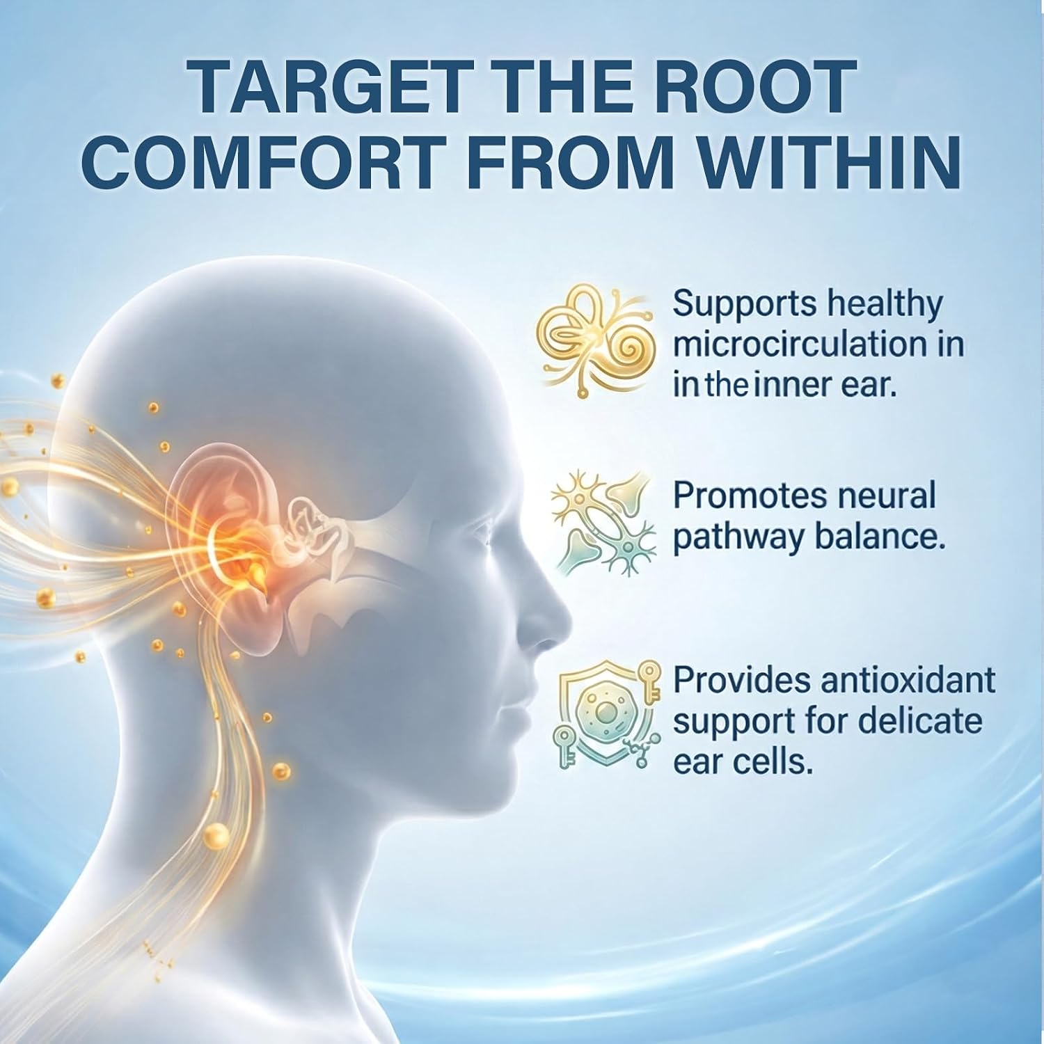 Tinnitus Relief for Ringing Ears, Fast-Acting Tinnitus Relief Drop, Natural Plant-Based Formula for Ear Buzzing & Calming Sensation, 60ml