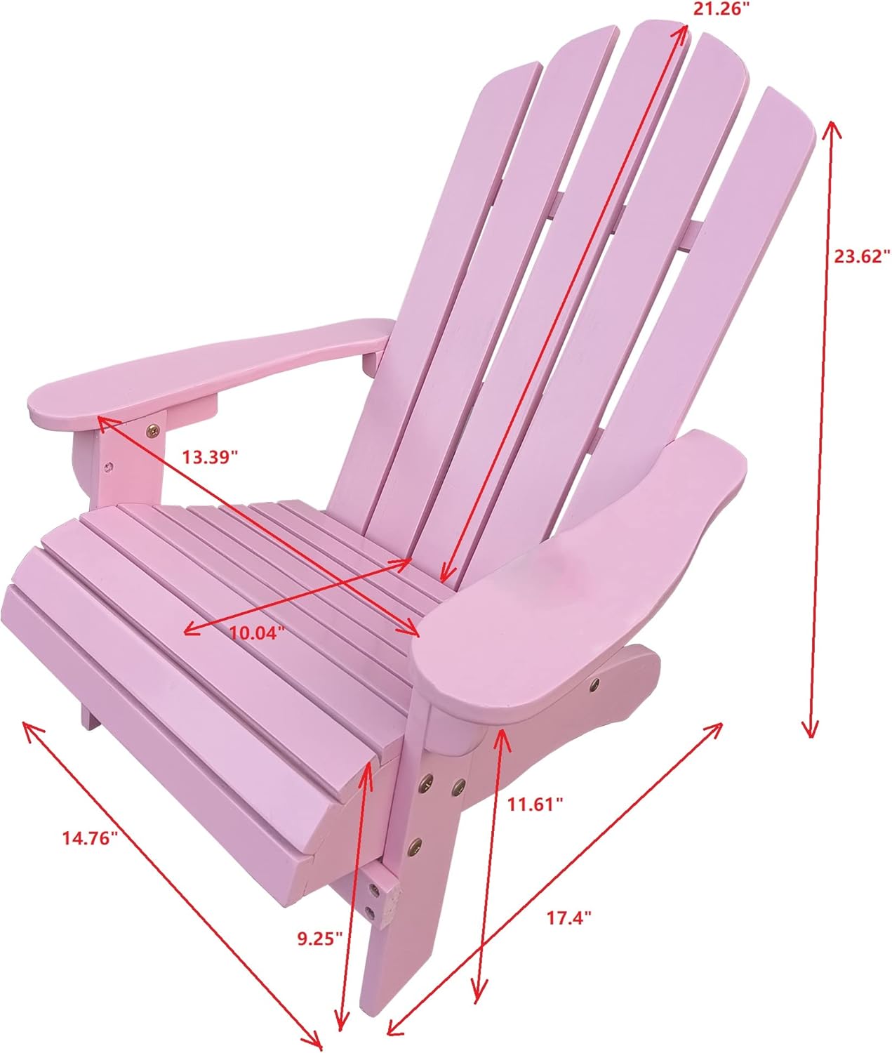 Outdoor or Indoor Wood Children Chair,Pink