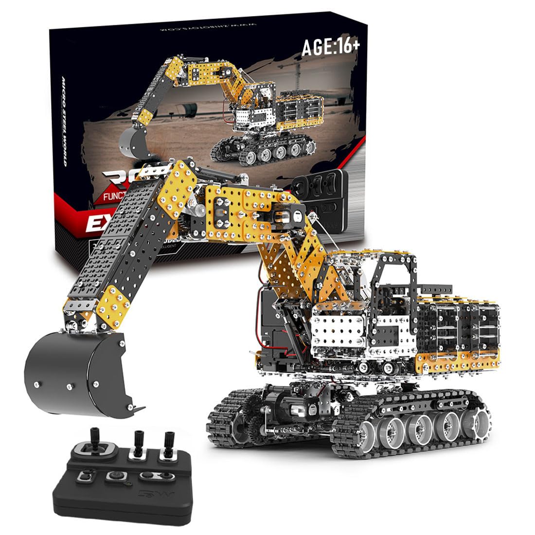 3D Metall Puzzle Baufahrzeug, Steampunk Mechanische Bagger DIY Montage Militärmodell Bausatz, Geburtstagsgeschenk Modellbausatz Erwachsene (2546 Teile)