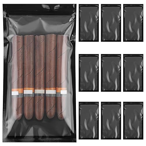Linkidea 10 Pcs Ziplock Cigar Humidor Bag, 9.4"x 5.1" Portable