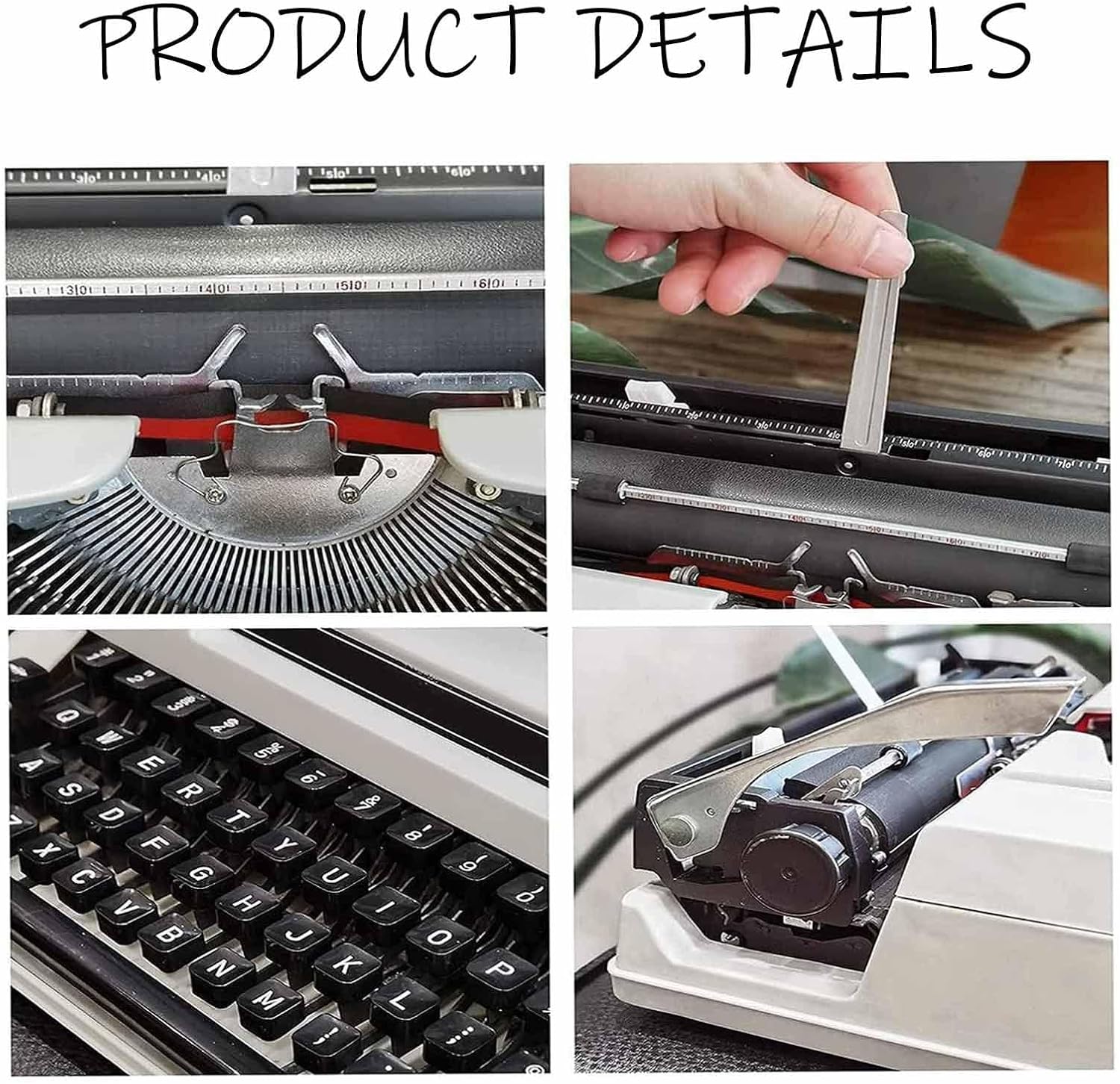 Traditional Portable Manual Typewriter Machine, Vintage Writing Machine, for Clear Handwriting/Flexible Buttons, with Carrying Case, Portable + Easy to Use, for Living Room, Bedroom,A