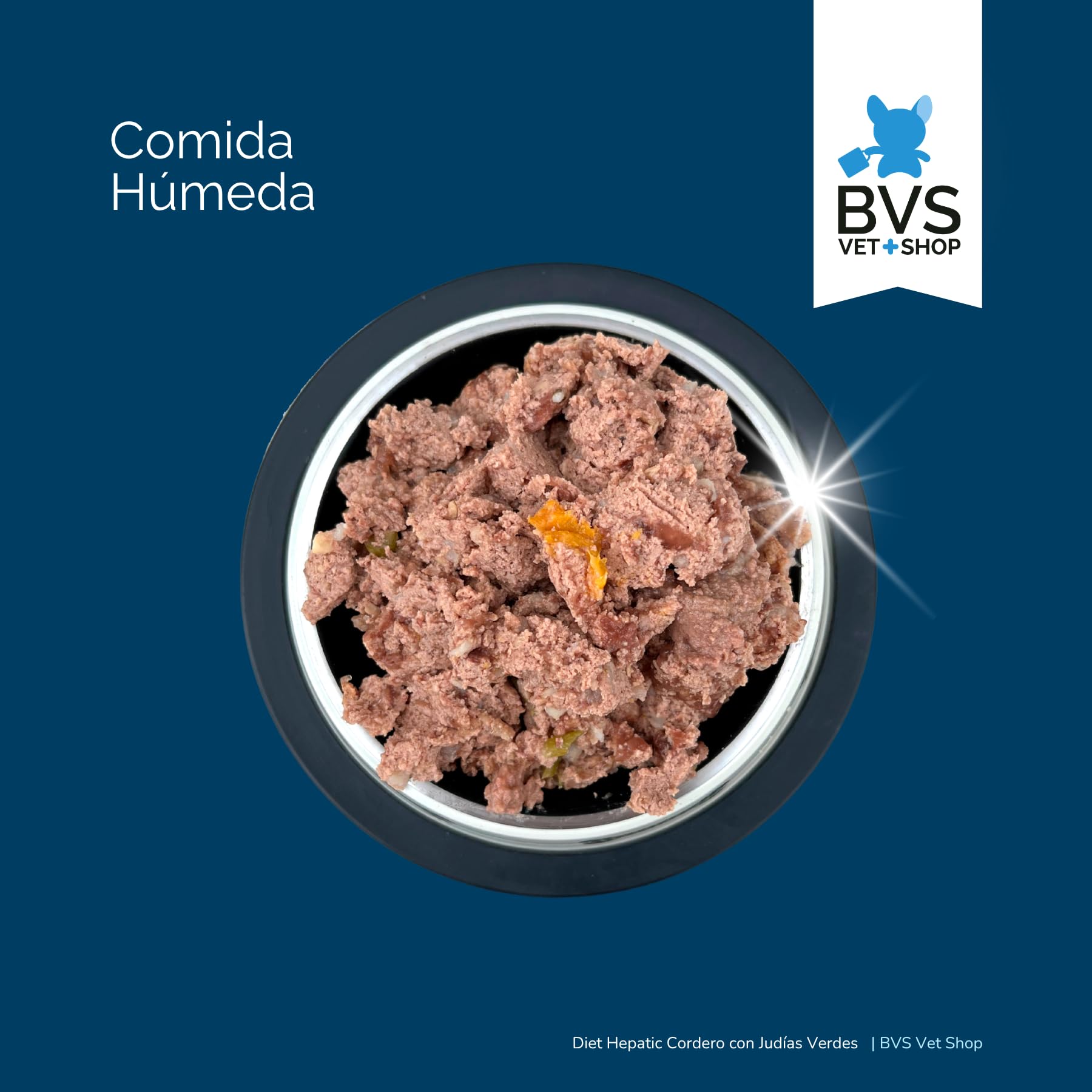 BVS Vet Shop | Diet Hepatic Cordero con Judías Verdes Lata para Perros | Alimento dietético para apoyar la función hepática por insuficiencia hepática crónica | 6 unid. x 400 gr