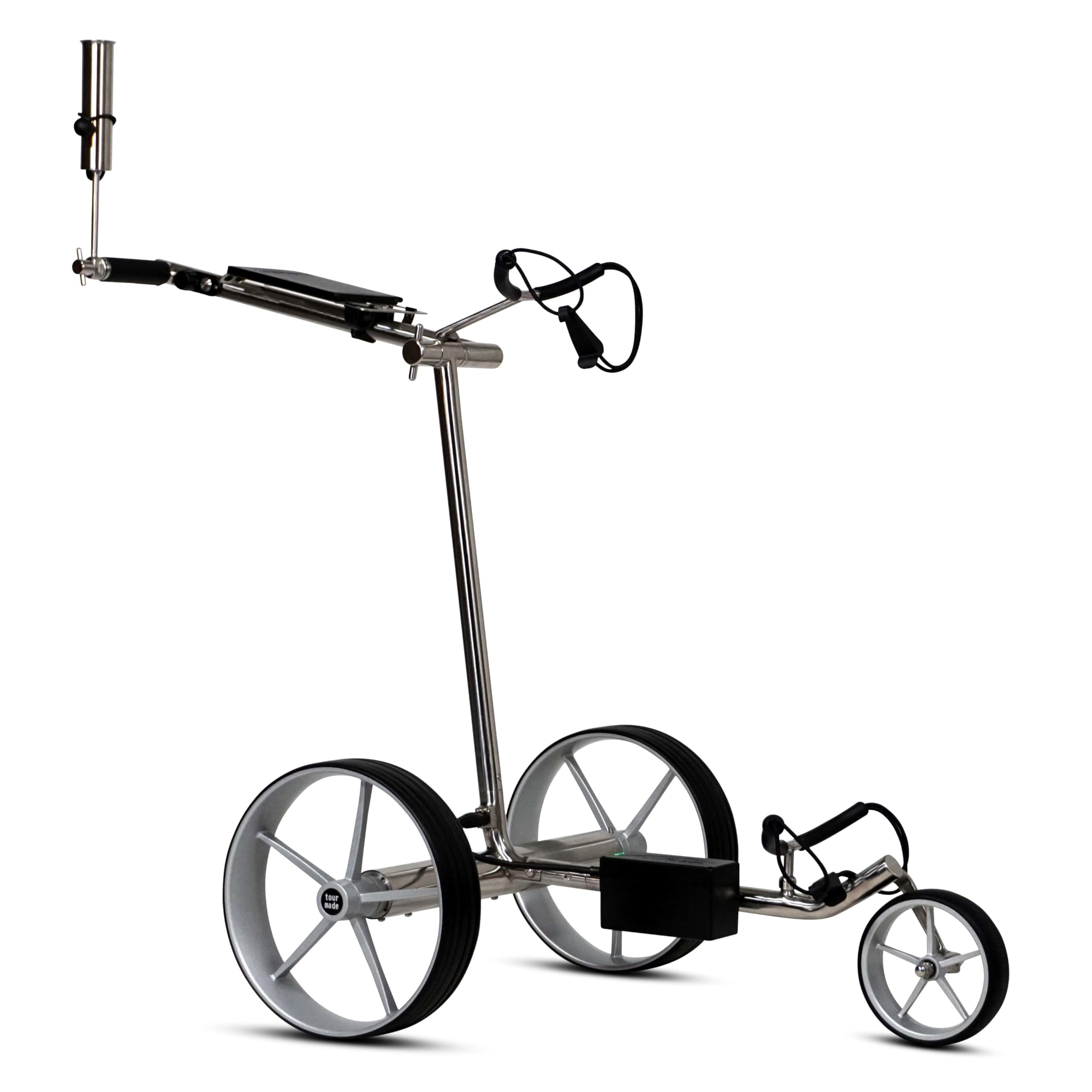 tour-made HC5 Chariot de Golf électrique I Double Moteur I Marche arrière I Frein de Descente I Batterie 27-36 Trous I Pliable & Demontable I Accessoires Inclus I Qualité Allemande
