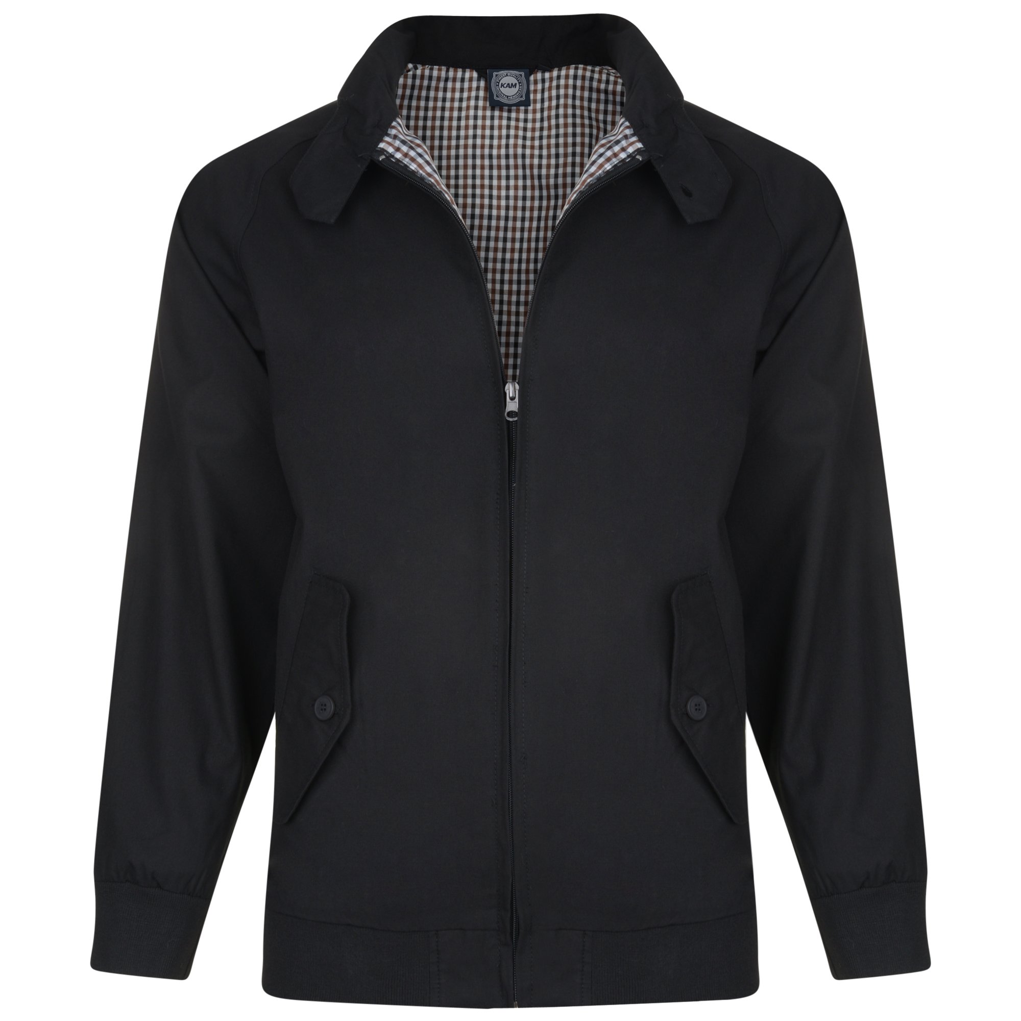 KAM Jeanswear Men's Harrington Jacket-Black-4XL