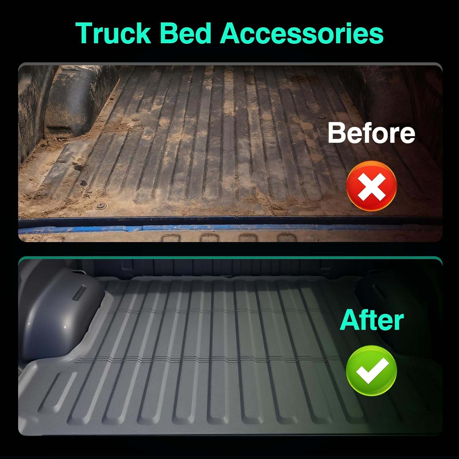 PWY Truck Bed Liner for Dodge Ram 1500&RHO(2019-2025 2026)/Classic(2019-2024), TPE Heavy Duty Short Bed Mat(5.7'/67.4"),All Weather Mat for Pickup,Anti-Slip,Waterproof,2020 2021 2022 Truck Accessories - Image 3