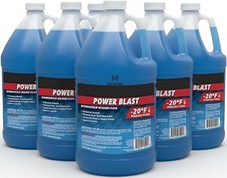HOANK Power Blast Windshield Washer Fluid 6-Pack: 6 Gallons, -20°F Protection, Ready-to-Use, Streak-Free for All Vehicles incl. EVs