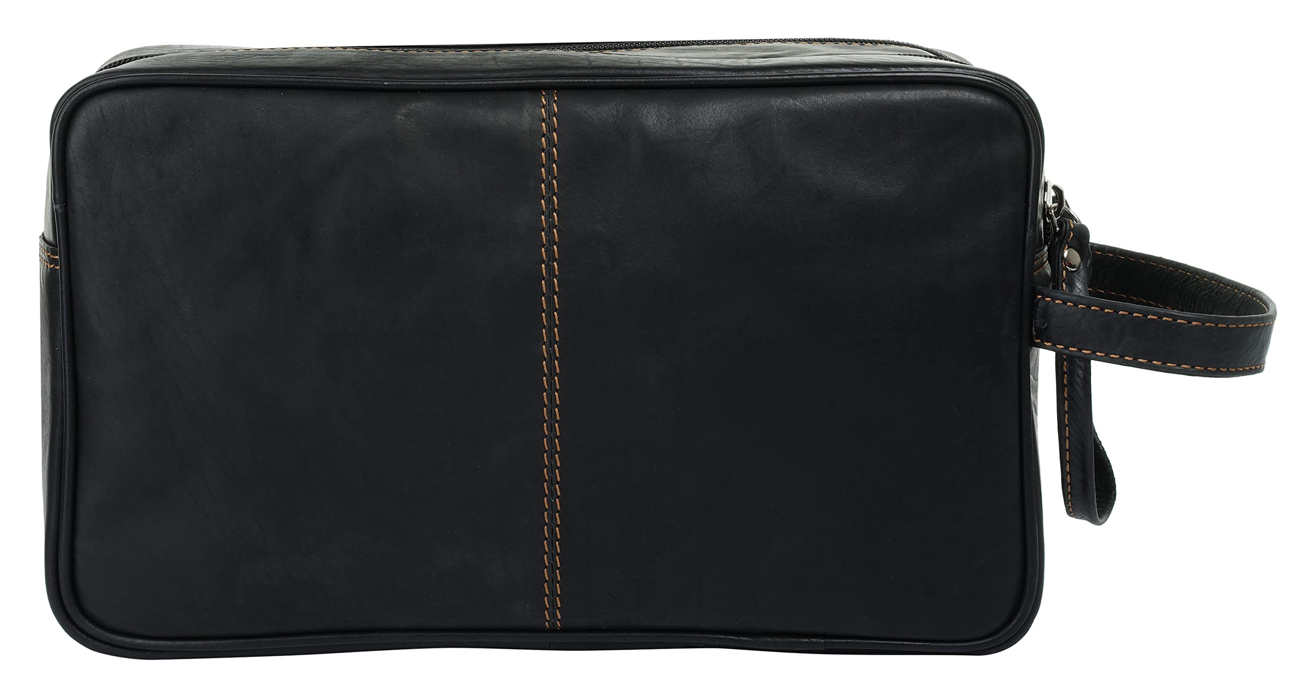 bruno banani Kulturtasche Echt Leder Herren, Damen | Rindleder Kulturbeutel, Kosmetiktasche für Reisen, Waschtasche zum Aufhängen, Necessaire mit Reißverschluss | 021128