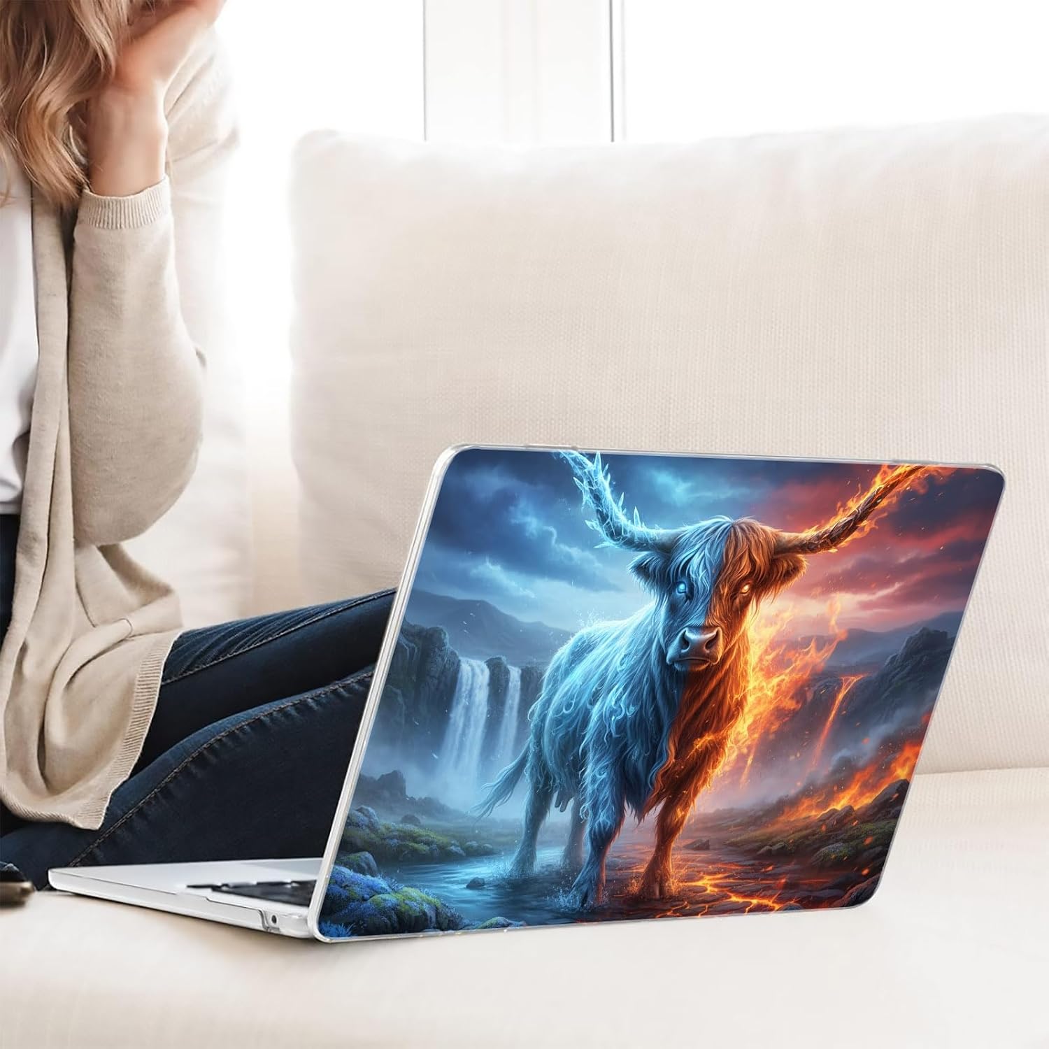 Compatible with MacBook Neo 13-inch, Hard Shell Case with Keyboard Cover and Screen Protector (A3404 A18 Pro chip, 2026 Release) - Highland Cow MC21523