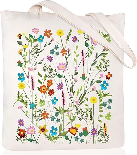 Bolsa de lona para mujer, estética, bonita, para compras, comestibles, reutilizable, con cremallera interior, regalo para mujer