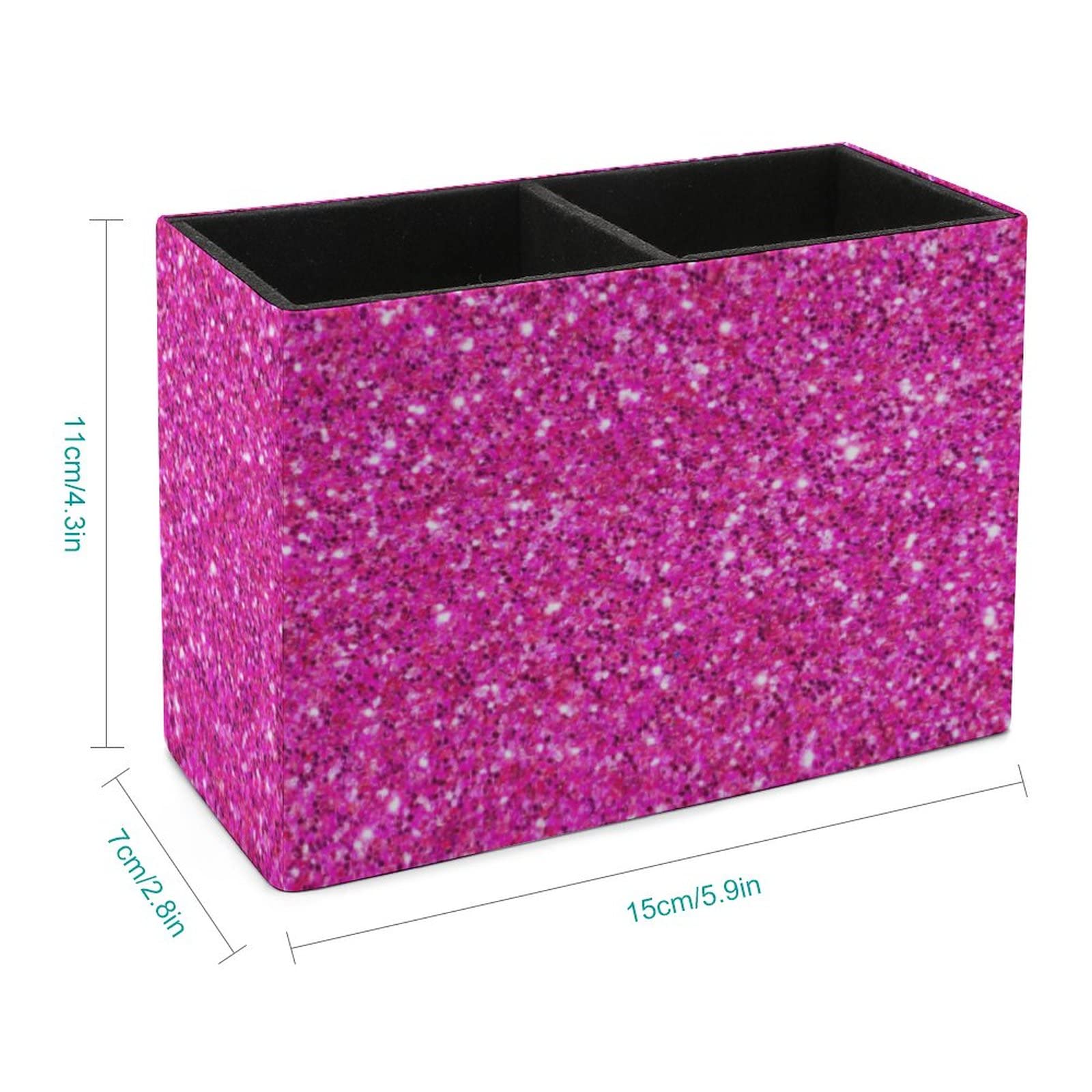 Cute Penguins Pen Holder For Desk - Leather Desktop Organizer For Pens & Makeup Brushes