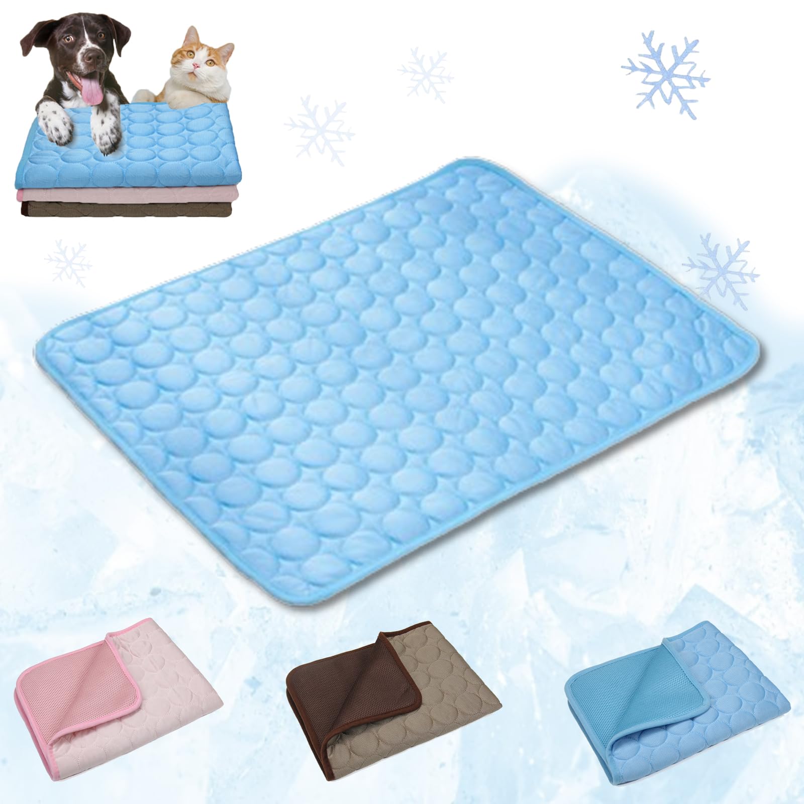 Pet Cool Mat,Cat and Dog Cooling Bed,ice Silk Cooling Pet Bed Breathable Washable Dog Sofa Bed,Portable Washable Pet Cooling Blanket, Summer Pet Ice Silk Cooling Pad