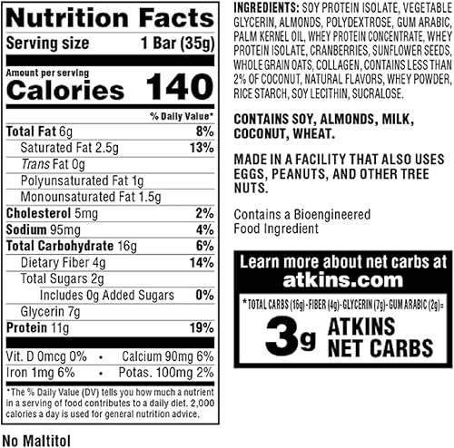 Miniatura 8 de Atkins Bocadillos de ventaja  barras de comida ligera 5 unidades 505687 5 1 1