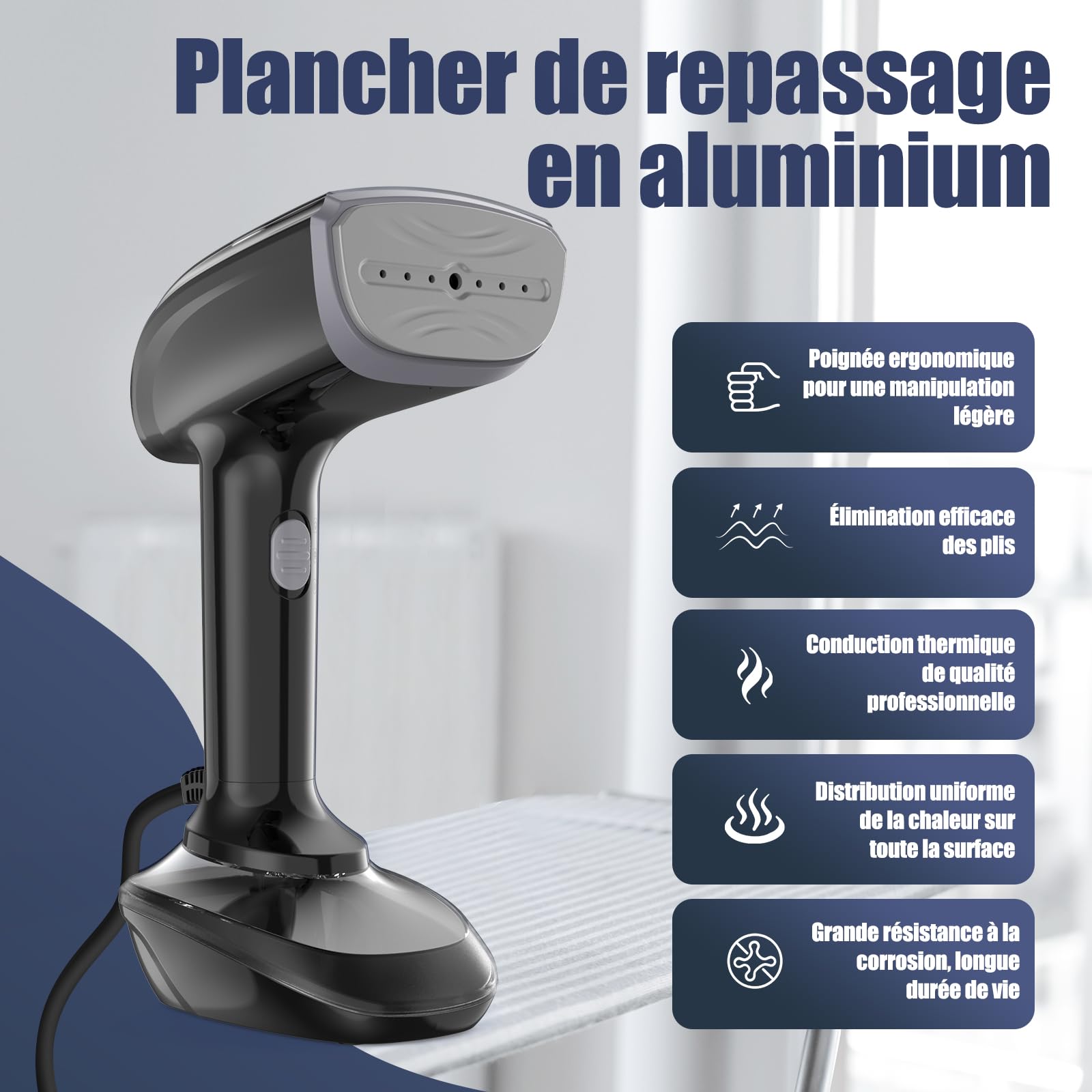 NTAYDZSW Fer à repasser vapeur portable de voyage 1800W, préchauffage 20s, réservoir 300ml amovible, arrêt automatique, débit vapeur 20g/min, défroisseur pour maison, voyage et bureau