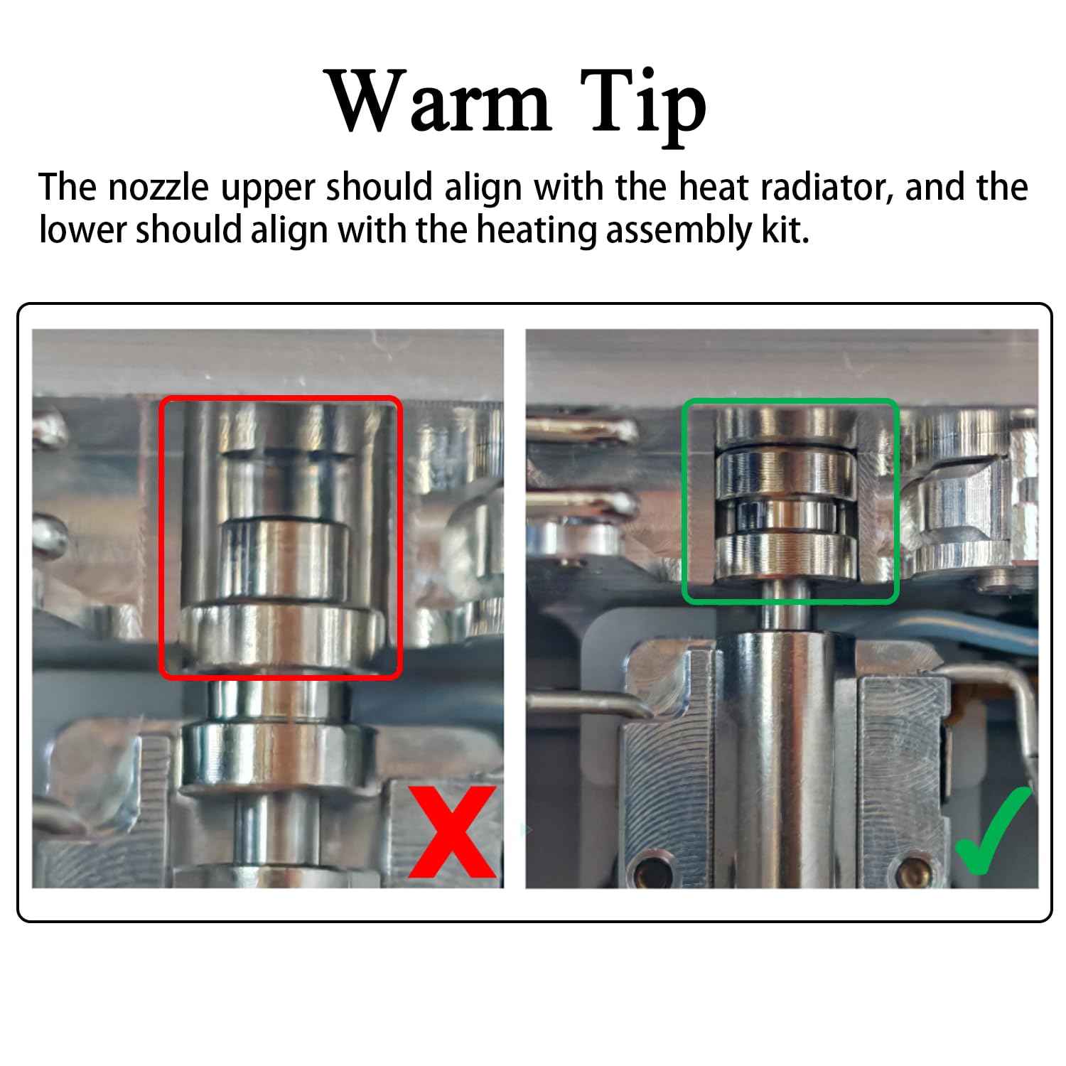 Heating Assembly Kit and 2PK 0.4MM Integrated Hardened Steel Nozzles for Kobra X Combo High Speed Nozzle Ceramic Zirconia Heat Insulation Block Heating Component Heat-Insulating Base Clip