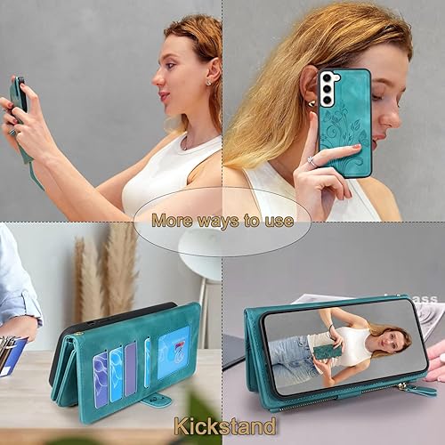 Miniatura 4 de Lacass Funda compatible con Samsung Galaxy S23 5G 2023, 12 ranuras para tarjetas Soporte para dinero en efectivo para tarjetas de identificación,