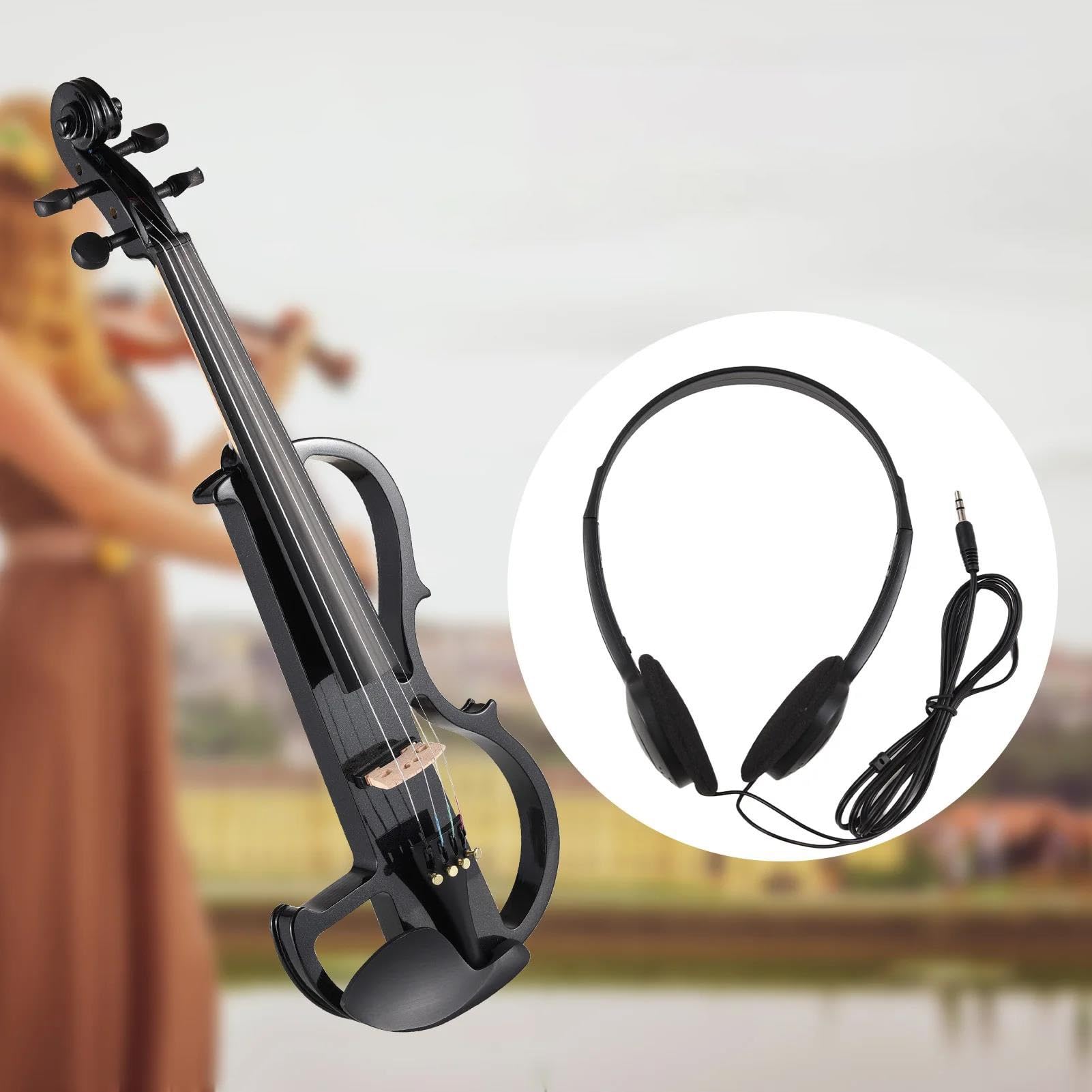 Violino Elettrico 4/4 Completo Professionale Silenzioso Adatto Ai Principianti Con Custodia Rigida Violino