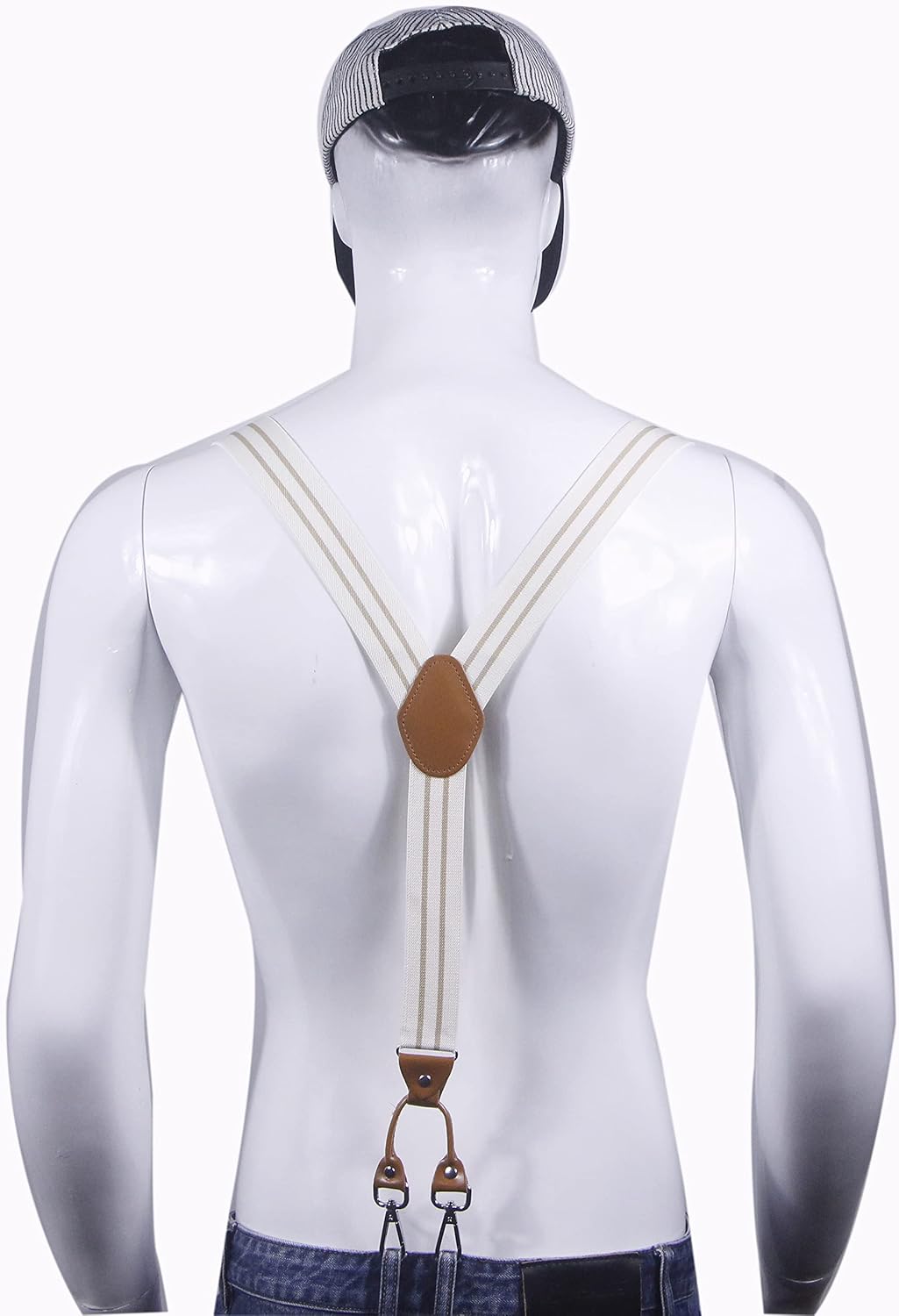 Men's Suspender Wide Adjustable and Elastic Braces Y Shape with Very Strong Hooks-Heavy Duty