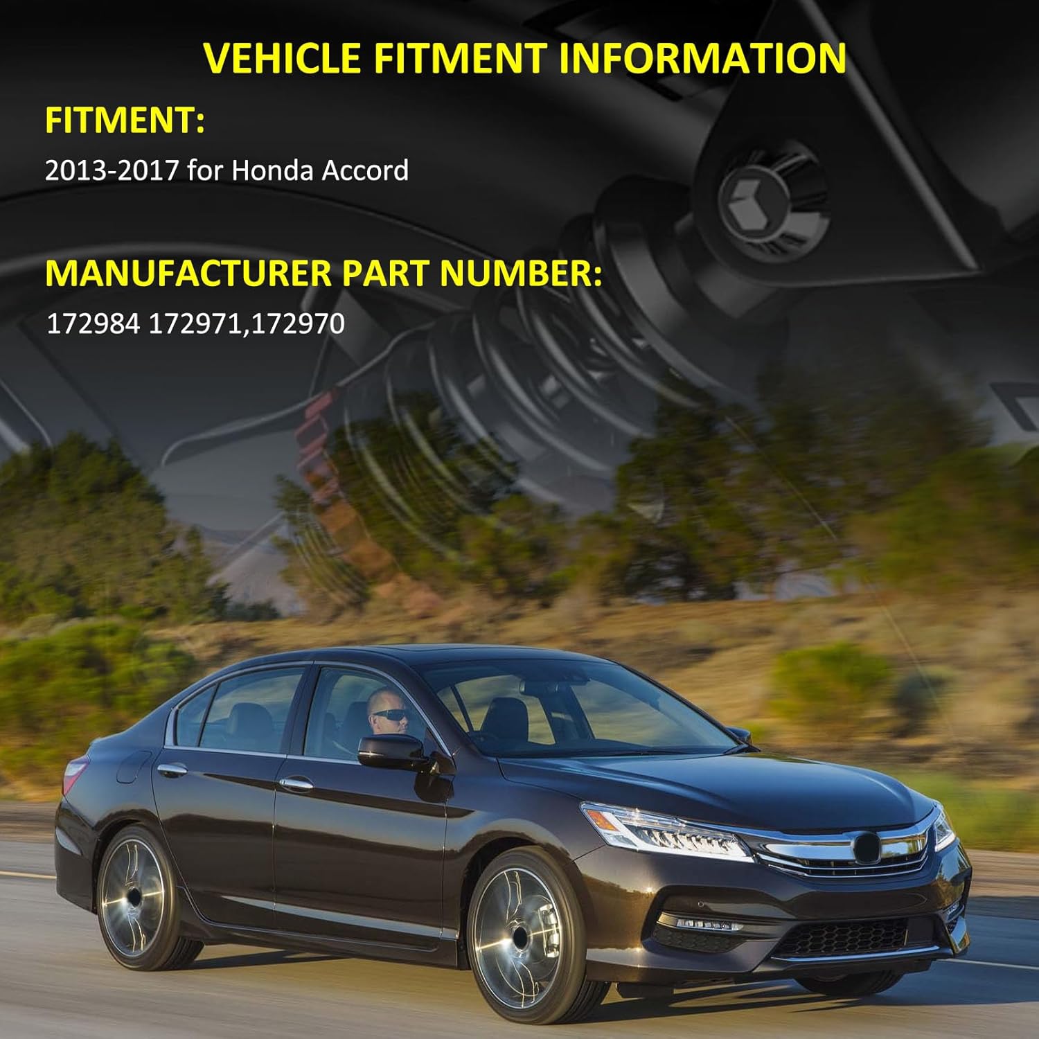 Front Complete Struts With Coil Spring Assembly And Rear Shock Absorbers fit for 2013-2017 for Honda Accord Shocks And Struts Replace 172984 172971,172970