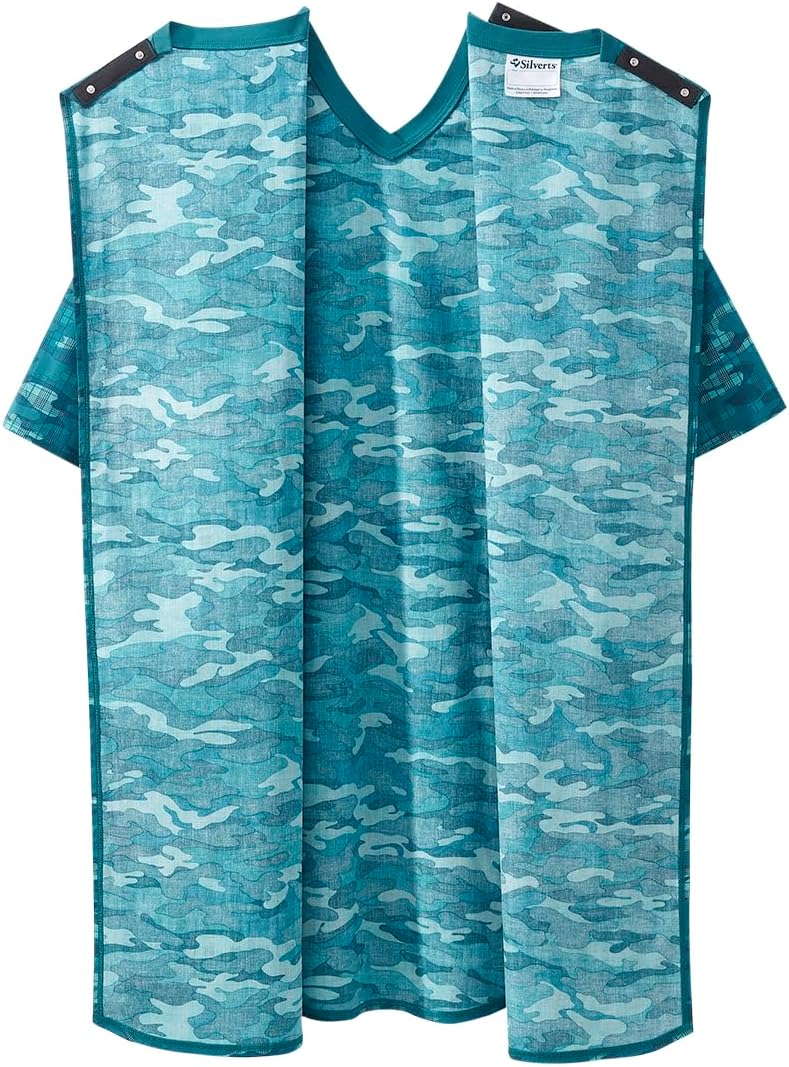 Silverts Mens Adaptive Nightgown - Open Back Cotton Hospital Sleepwear for Elderly - Nightshirt Top for Disabled Seniors - Image 3