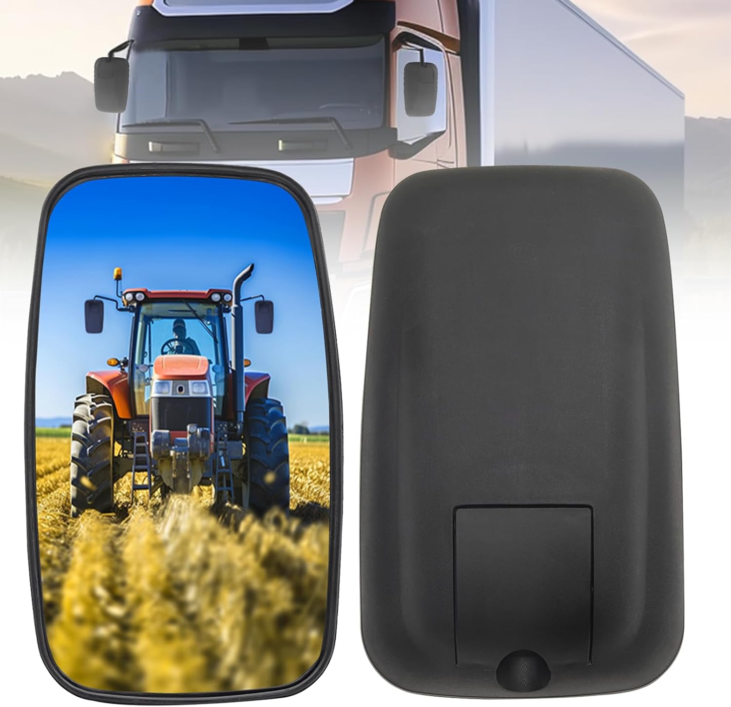 Truck Side Mirrors 10inch, Rectangular Rearview Mirror, Improves Visibility for Construction Agricultral Vehicle Trailer Tractors RV Lorry, Farm Harvester Mirror-s 10in*7inch (340-1 2pcs)