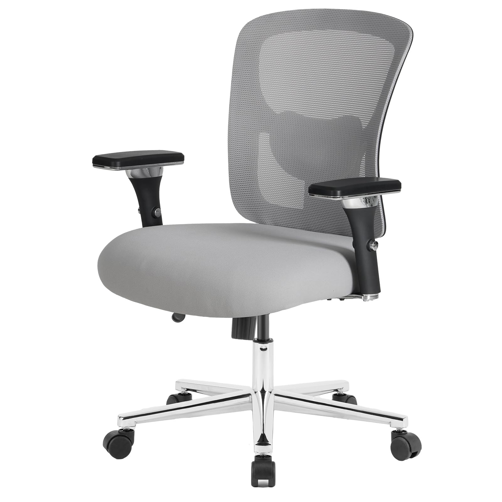 HAPPYMONT Big and Tall Office Desk Chair with Lumbar Support, 500lbs Heavy Duty Mesh Ergonomic Computer Chair with 4D Armrest and Wide Comfy Seat,
