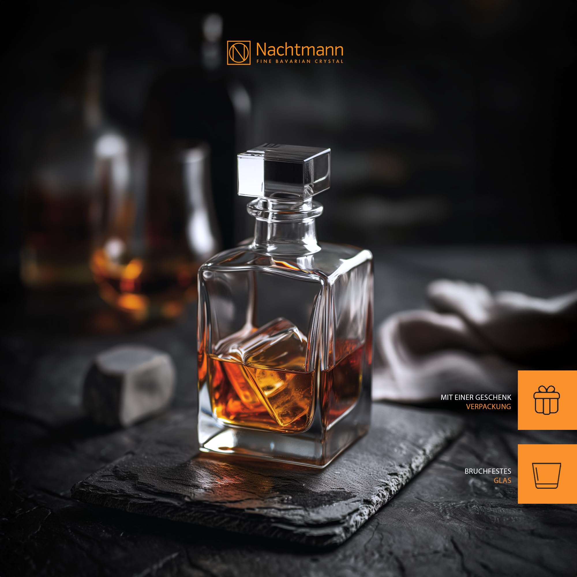 Nachtmann Julia Paola, 8055-0, karafka do whisky ze szkła kryształowego, 750 ml, nadaje się do mycia w zmywarce