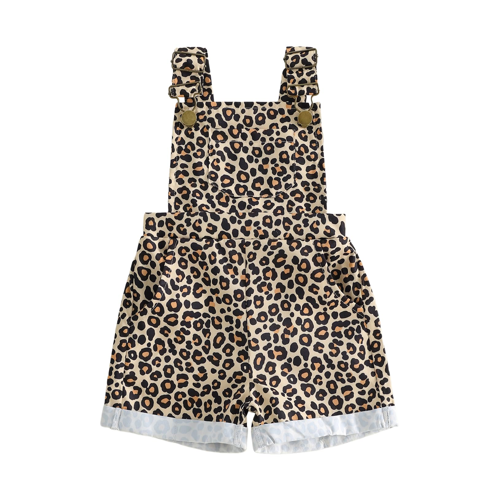 Ayalinggo Toddler Baby Girl Sunflower Print Overalls Shorts with Pocket Suspender Trousers Cute Summer Clothing Outfit