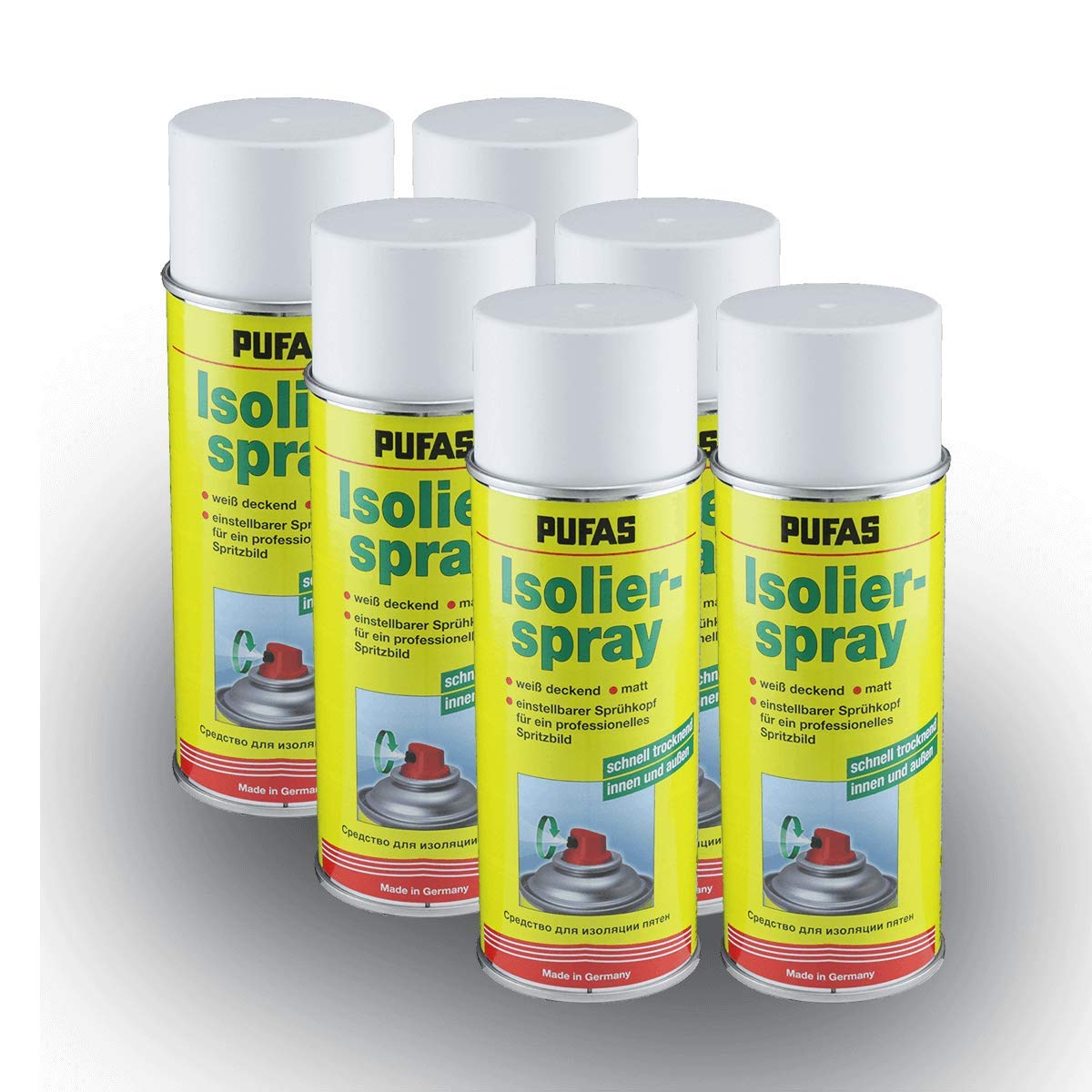 Pufas Isolier-Spray weiß Karton 6 Stück