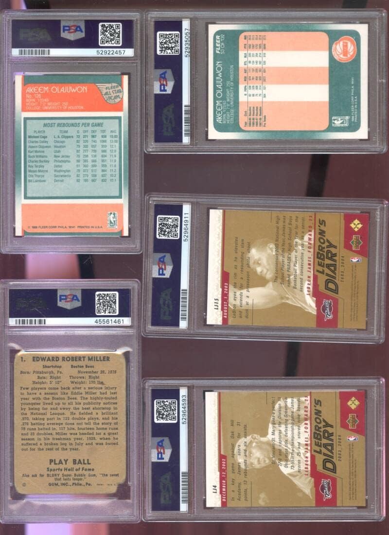 1988-89 Fleer #126 Akeem Olajuwon All-Star PSA 8 Graded Basketball Card NBA Hakeem 1988 1989 Houston Rockets AS