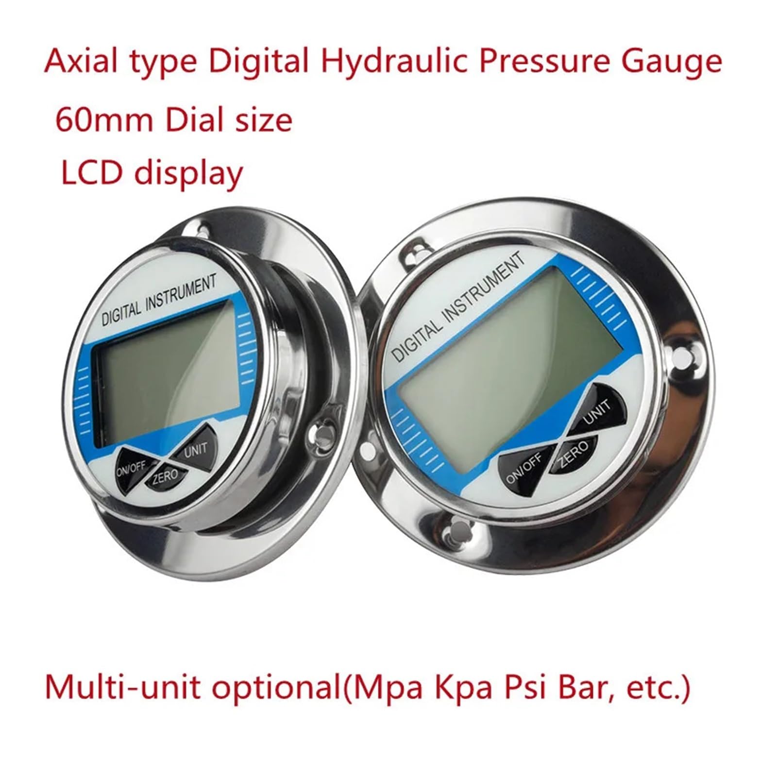 0-100bar 100Kpa 60mm LCD SS304 pantalla Digital Gas agua combustible presión manómetro medidor de,Precisión del dial de precisión(G1-4,0-10Bar)
