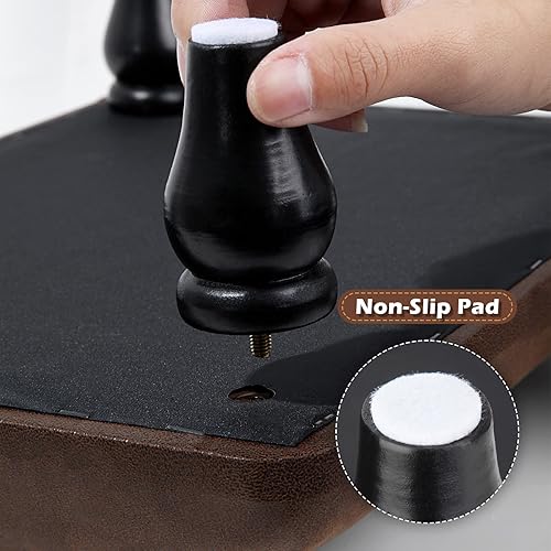 Miniatura 7 de Taburete otomano pequeño con patas de madera estables, reposapiés tapizado, reposapiés acolchado para camas altas, silla, sofá, patio, dormitorio,