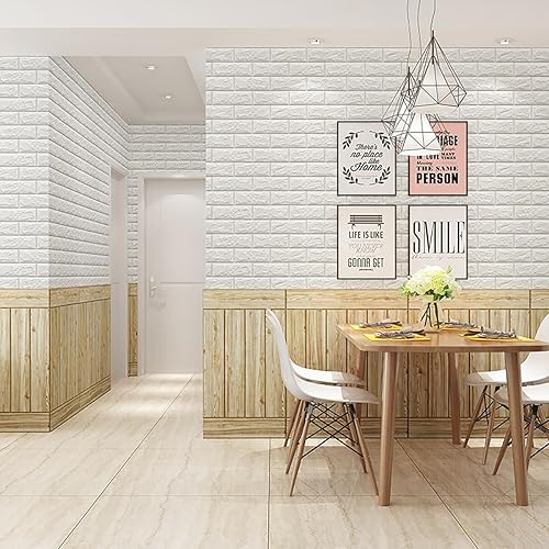 Miniatura 2 de 3D paneles de pared de espuma autoadhesivos, pelar y pegar ladrillo piedra papel pintado calcomanía de pared para sala de estar niños dormitorio