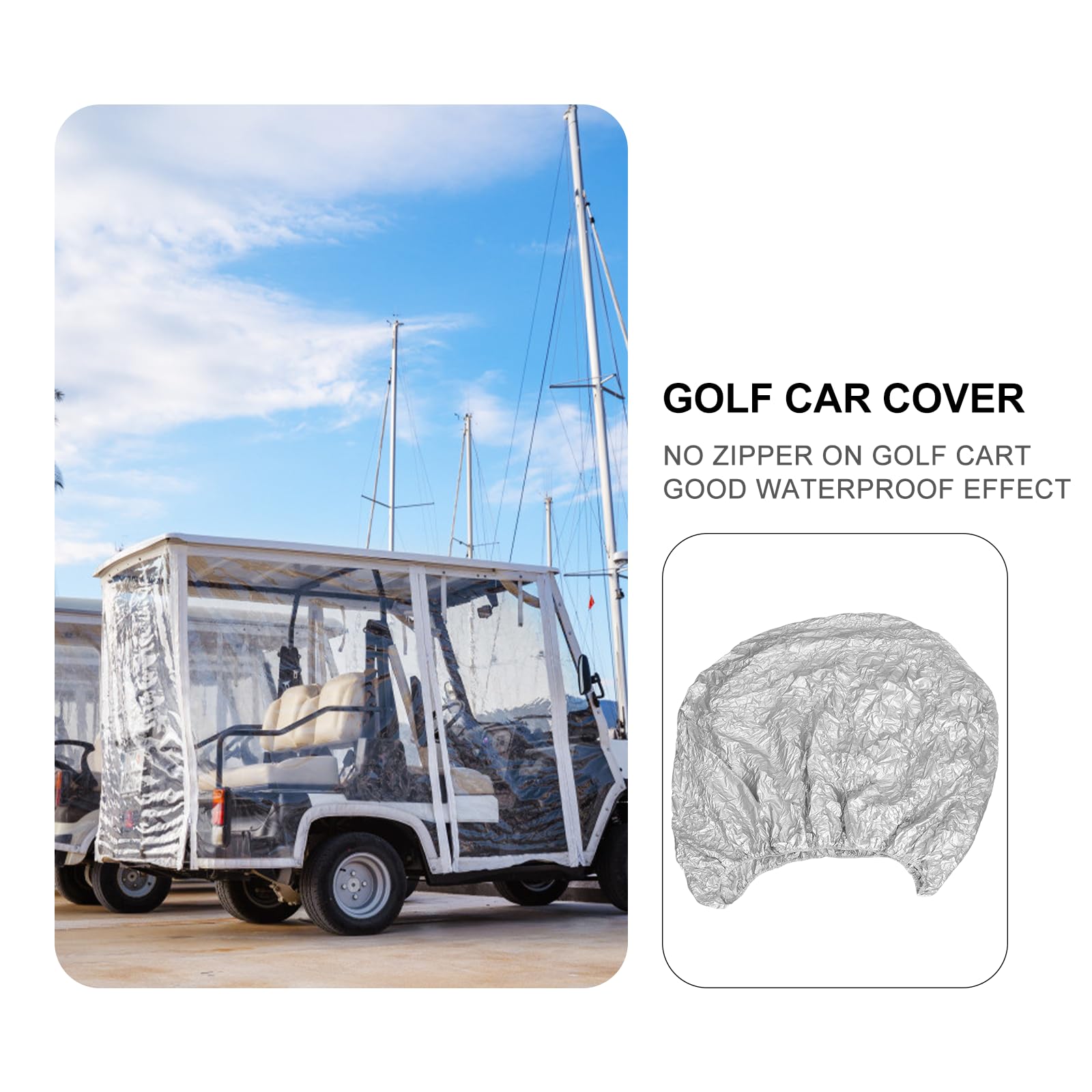 BESTYASH Robuste Abdeckung für Golfwagen aus Wasserfestem Stoff 4 seitiger Rundumschutz gegen Sonne und Regen Passend für 4 sitzer Golfwagen