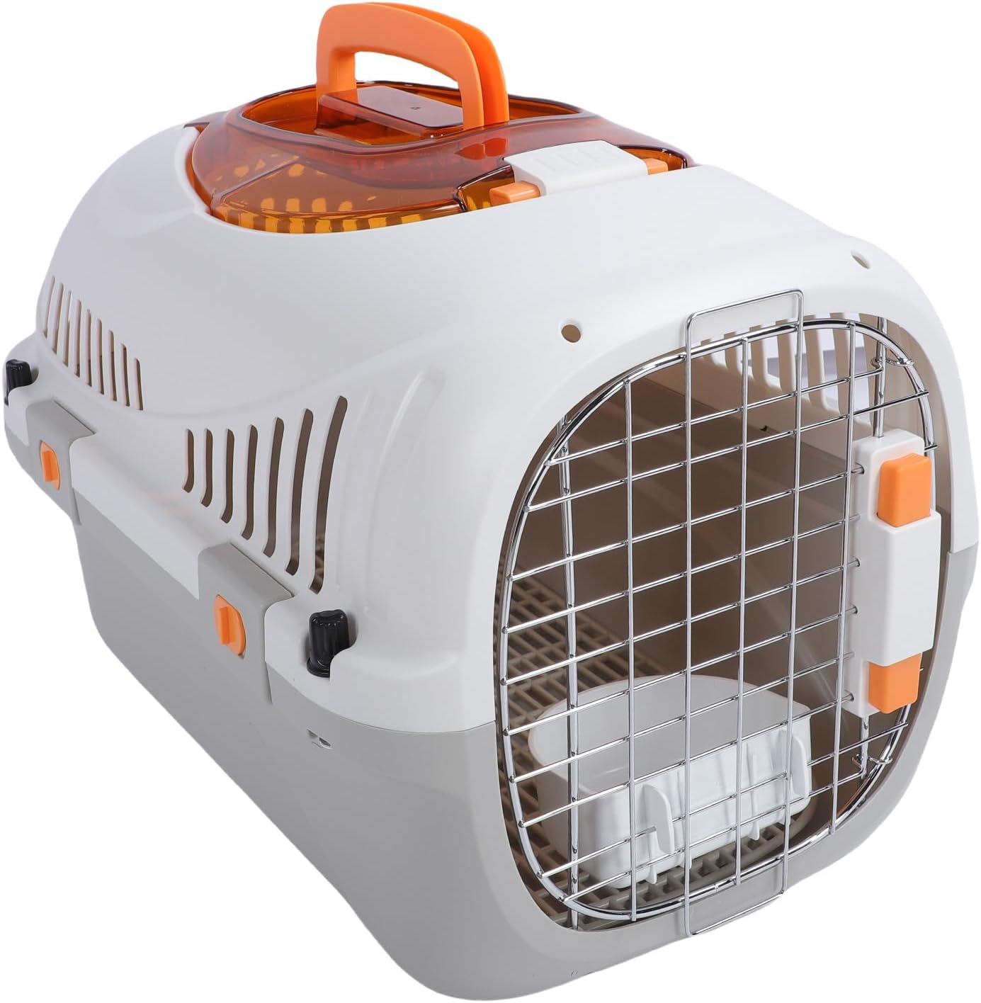Pet Carrier Cat Carriers Kennel, Plastic Dog Crate Airline Cat Carrier Kennel, Hard Shell Ventilation Large Space Portable Lightweight and Safety Pet Travel Carrier for Outdoors