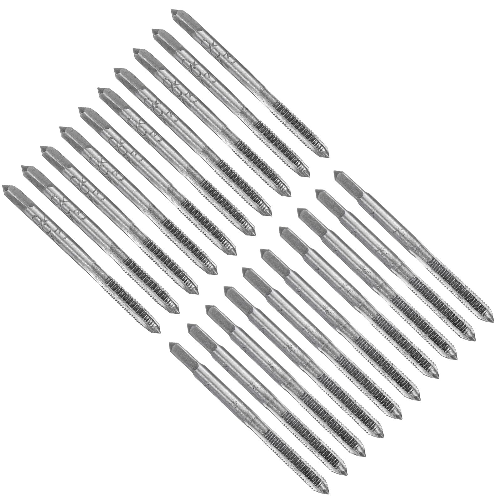 QUARKZMAN 10 Set Metric Hand Taps, M3 x 0.5 H2 Thread Taper + Bottom Tap, 9CrSi Alloy Tool Steel Screw Threading Milling Tapping Tool Kit