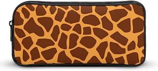 Giraffe Print Large Pencil Case Pouch Big Capacity for Office | Soft Stationery Pen Marker Bag with Zipper, Wide Opening, Travel Portable Makeup Storage Organizer, Supplies for Men, Women
