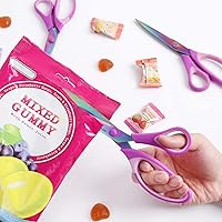 Vista 8 de 8.5" Scissors All Purpose, Multipurpose Office Scissors Set of 3 Pack, Titanium Coating Sharp Blade, Soft Comfort-Grip, Ideal for Fabric, School