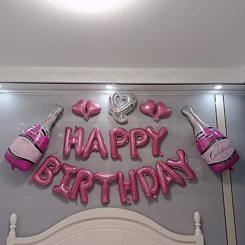 Miniatura 4 de Miidenks Decoraciones de fiesta de cumpleaños 37 para mujeres y niñas, suministros de fiesta de cumpleaños rosa feliz 37