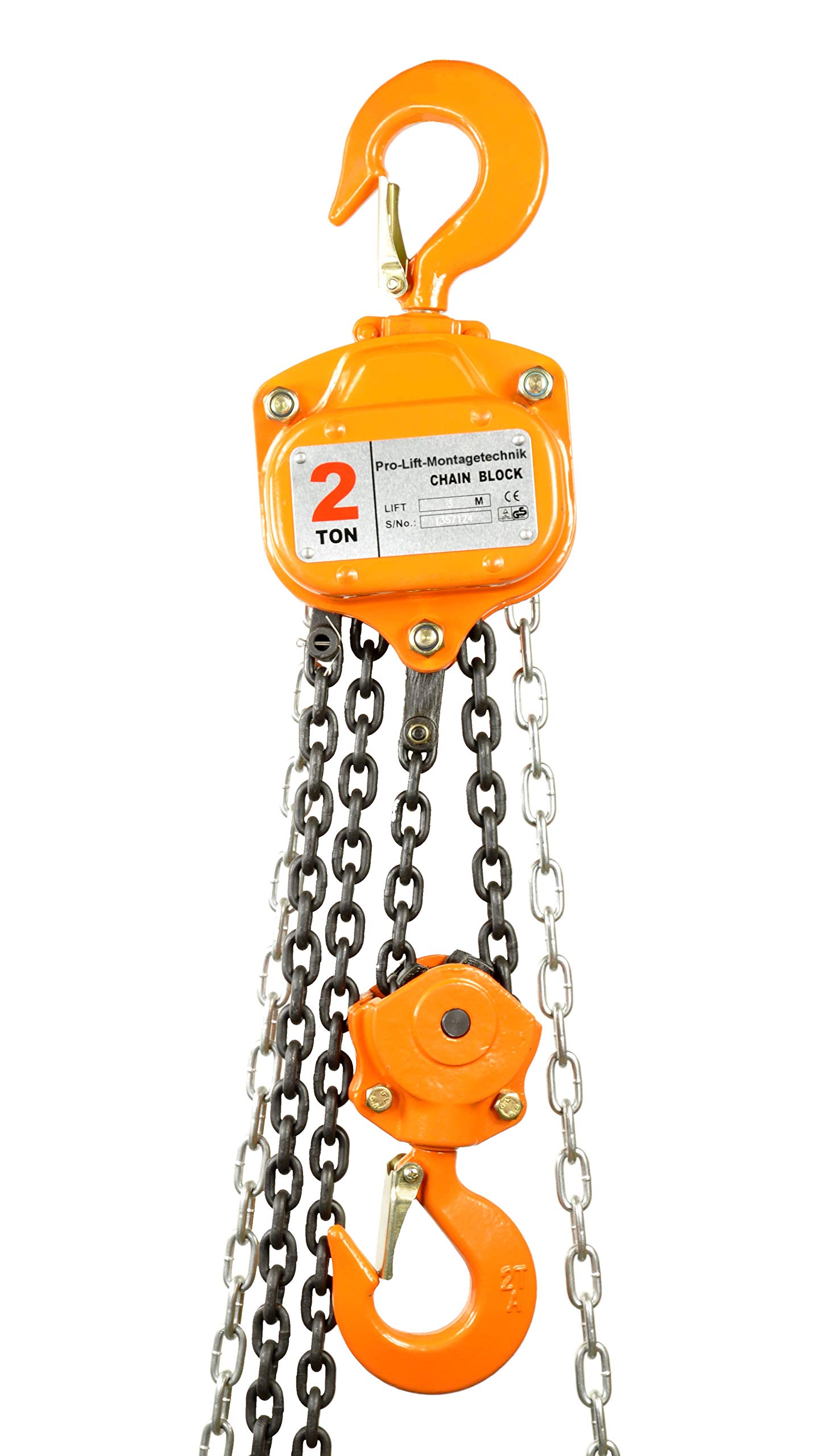 2000kg Kettenzug 3 m Hubhöhe Ratschenzug Hebezug Hebelzug Handkettenzug Kranzug 2000 kg Kran Kette Hebel 2 t