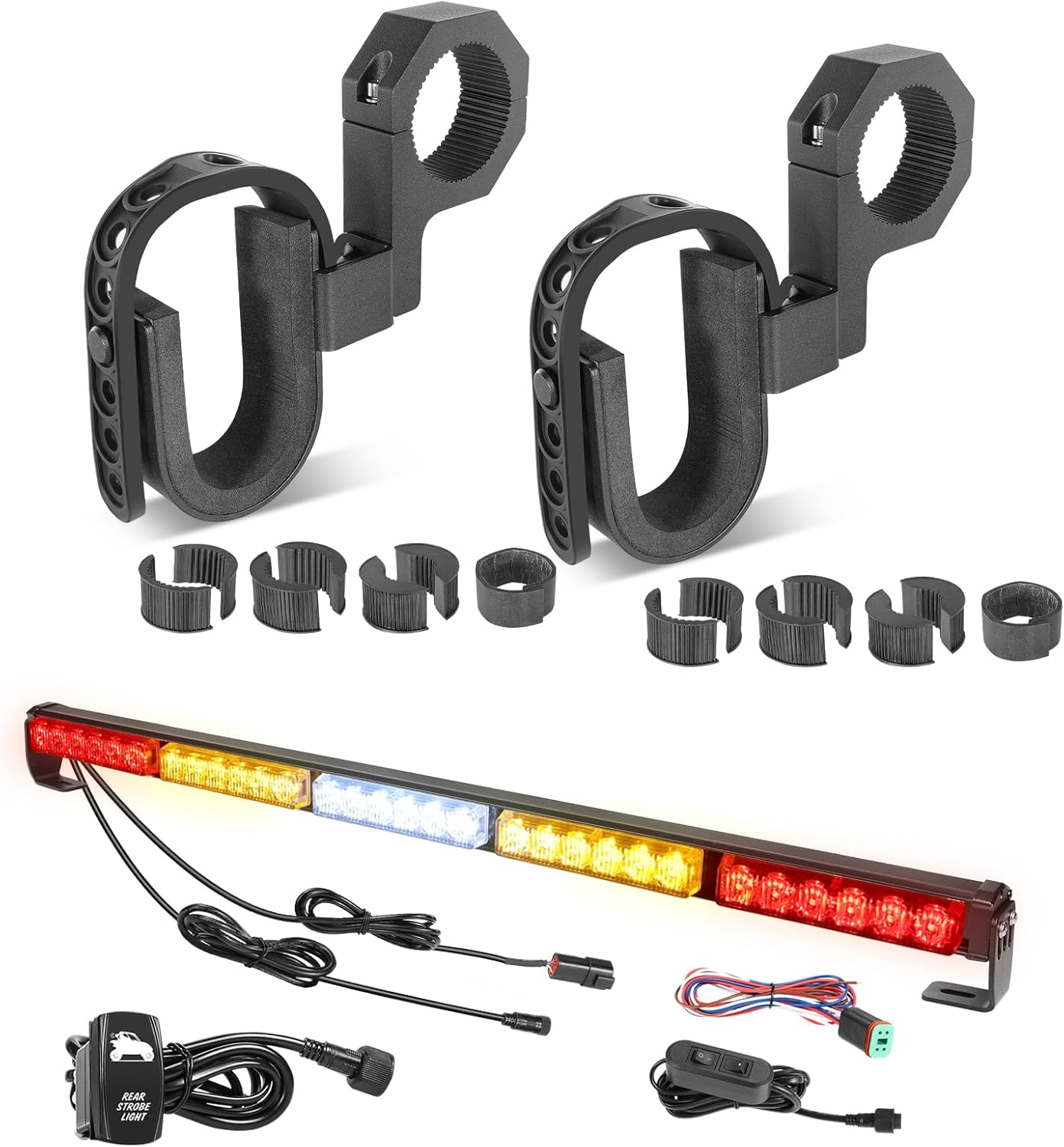 UTV Gun Rack + 30 Inch Rear Chase Light Bar