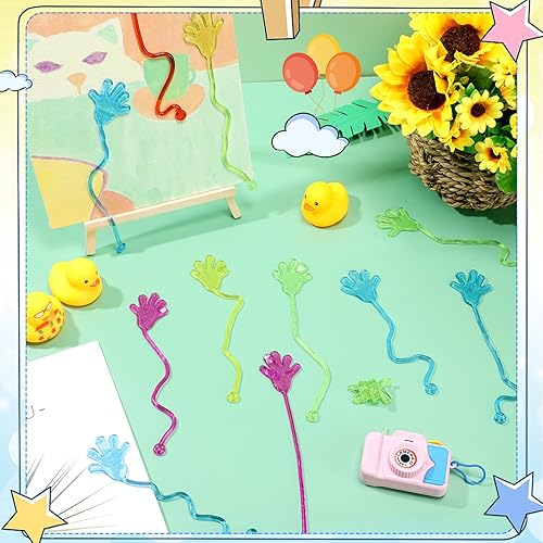 Miniatura 4 de 200 piezas de mini juguetes de manos adhesivas con purpurina a granel, elástico, manos adhesivas, regalos de fiesta para el día de San Valentín,