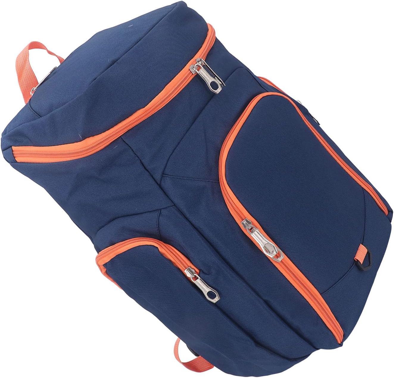 Basketball Soccer Backpack Oxford Cloth Large Sports Bag with Ball Holder for Volleyball Swim Gym Travel Navy Orange Its and Fabric Its and Is Material Oxford Cloth of Backpack
