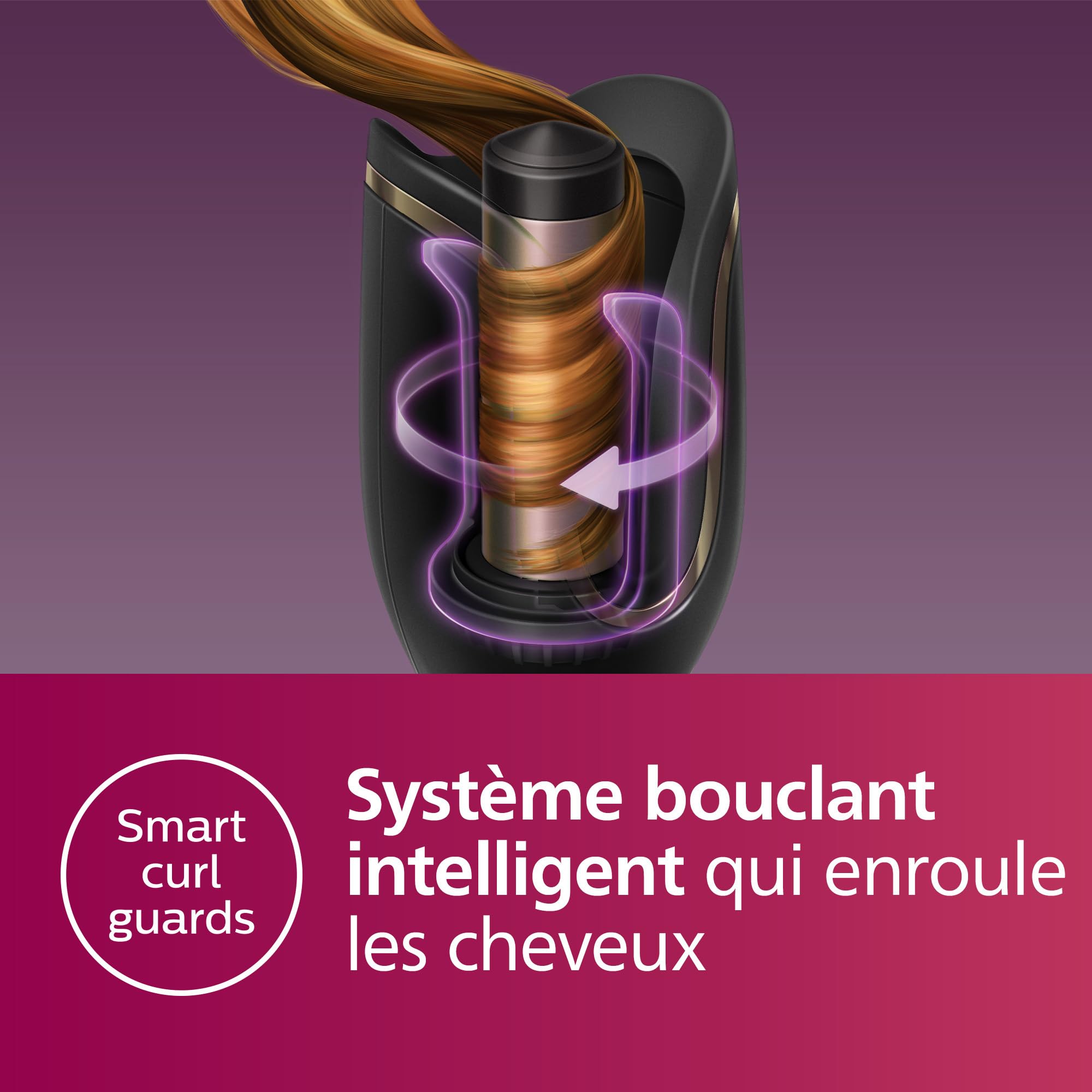 Philips série 8000 - boucleur automatique, 27 options de style différentes, noir, modèle BHB876/00
