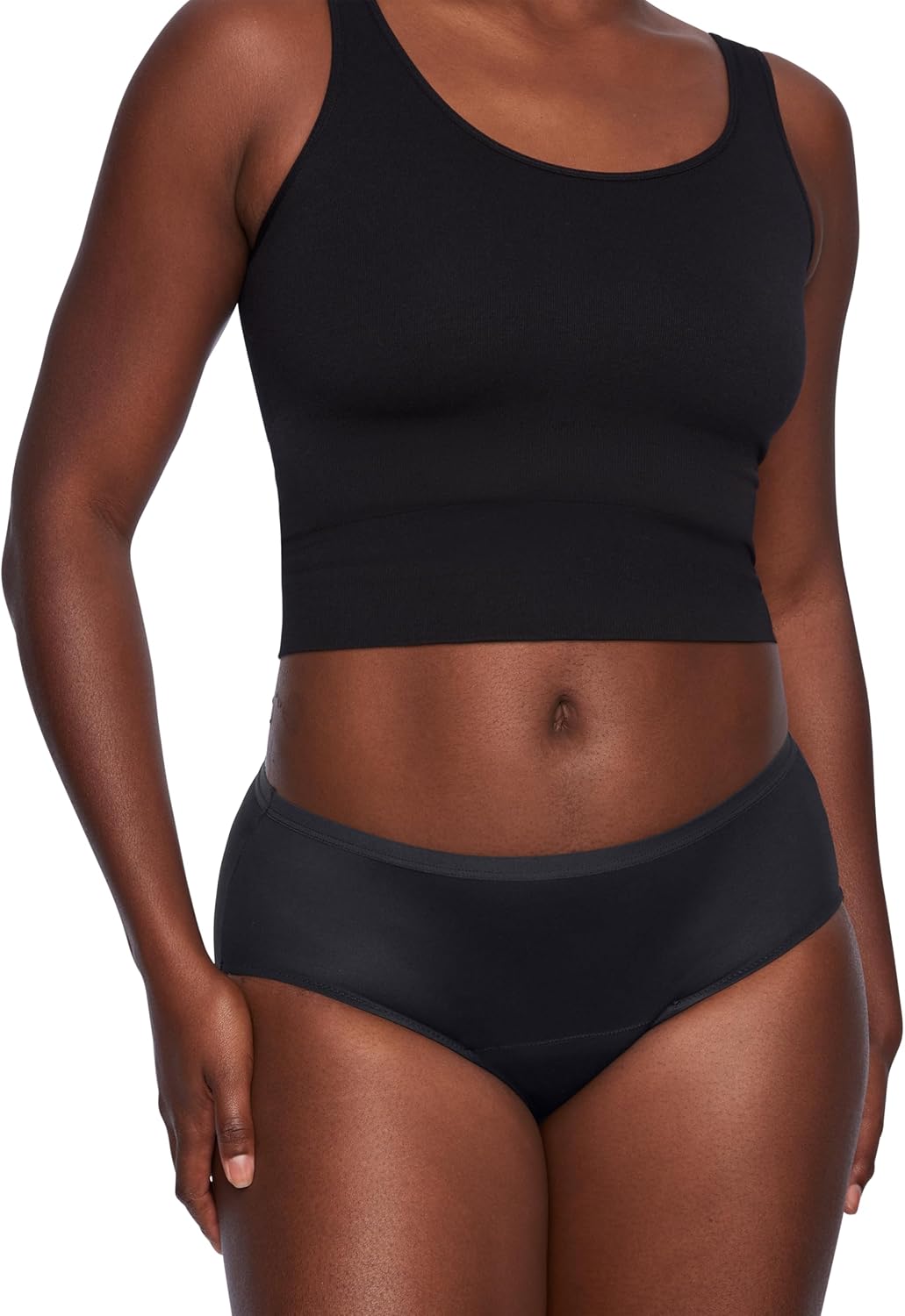 Thinx For All Leaks Hip-Hugger Underwear, Holds up to 100ml or 6tbps or 1/4 Cup Worth of Liquid*, Light Absorbency Incontinence Underwear for Women, Feminine Care, Black, 5XL - Image 4