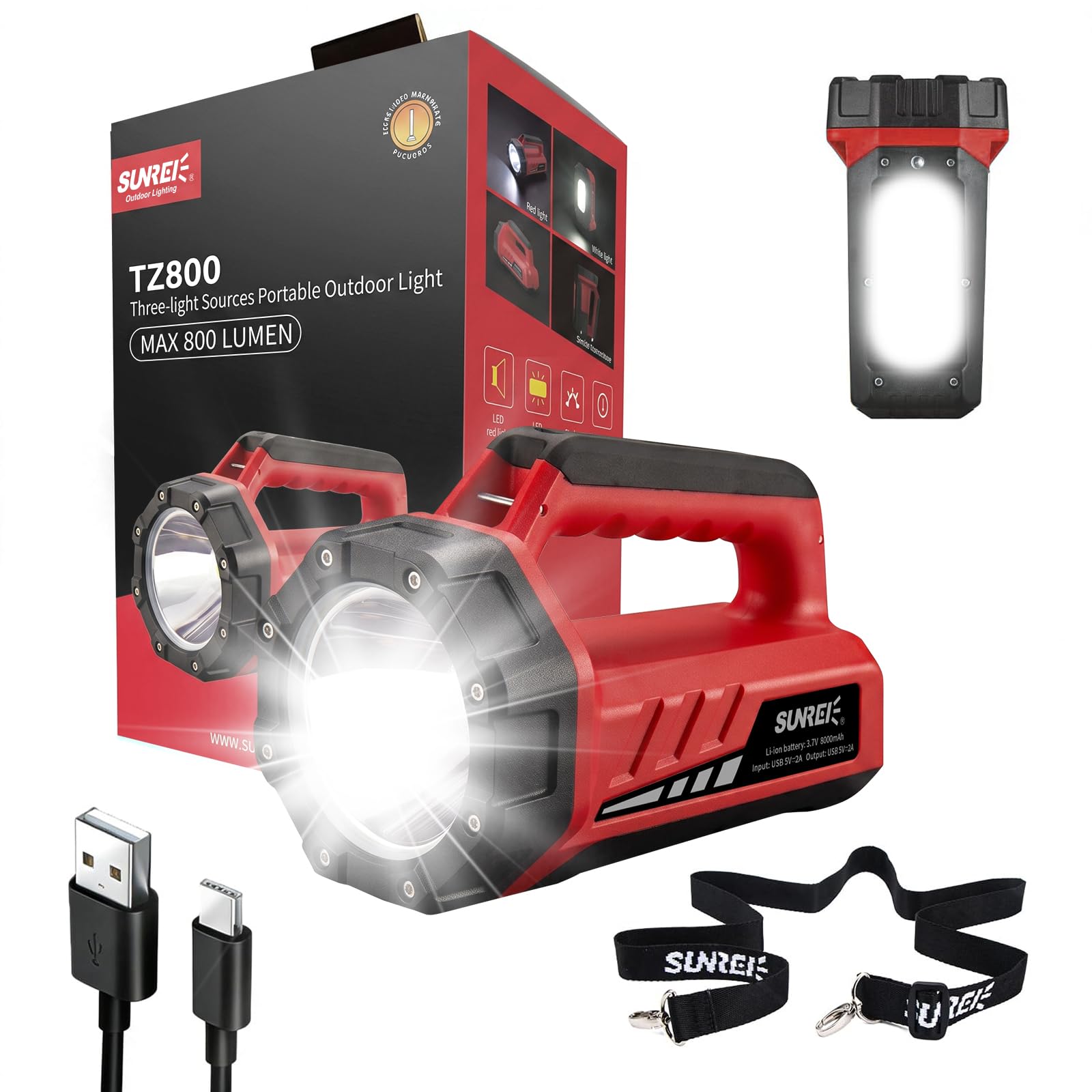 SUNREI 1500LM Rechargeable Flashlight - Emergency Lantern -10