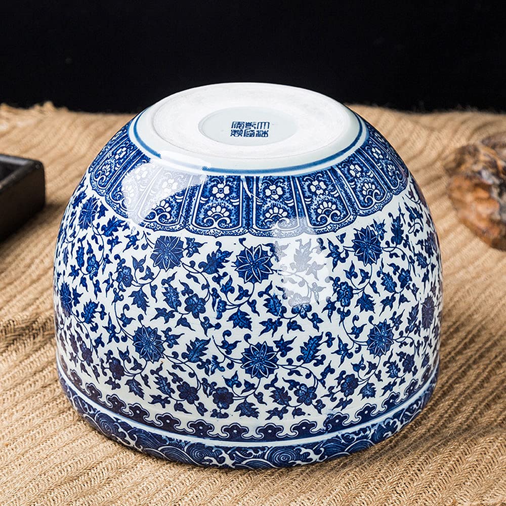 Bardzo duża ceramiczna doniczka, klasyczny niebiesko-biały porcelanowy wazon, wykwintna chińska niebiesko-biała porcelanowa doniczka, ceramiczna doniczka stołowa, ceramiczny pojemnik na kwiaty