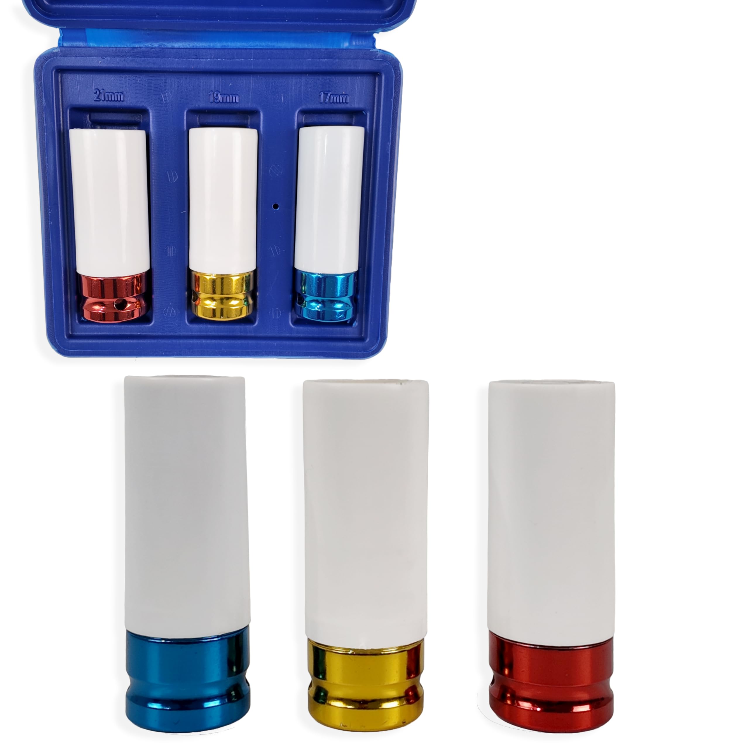 Petex 44720200 Socket Set, 3-Pieces, 17/19/21 mm