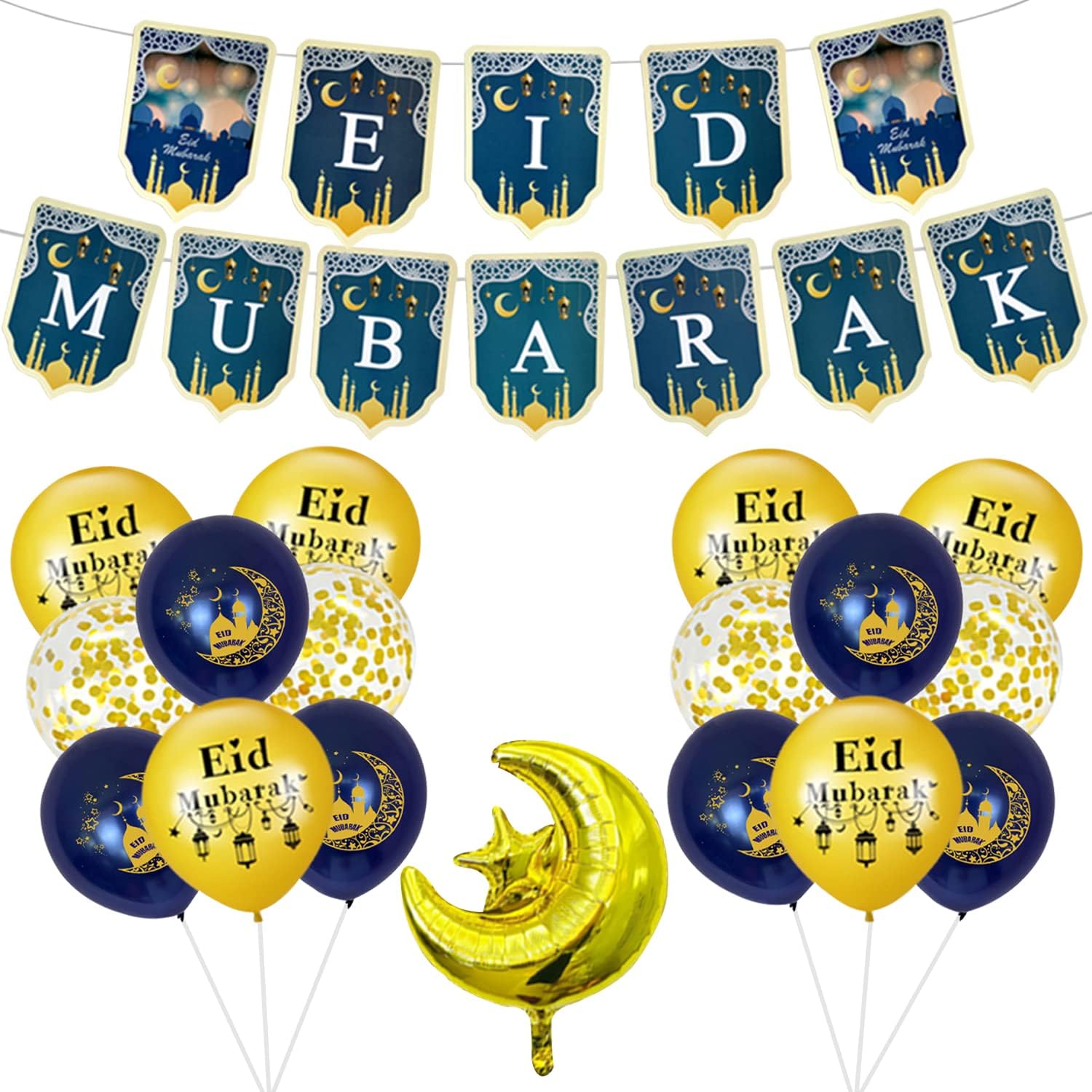 Choiseory Eid Mubarak Decorations,Eid Decorations For Home,14pcs Eid